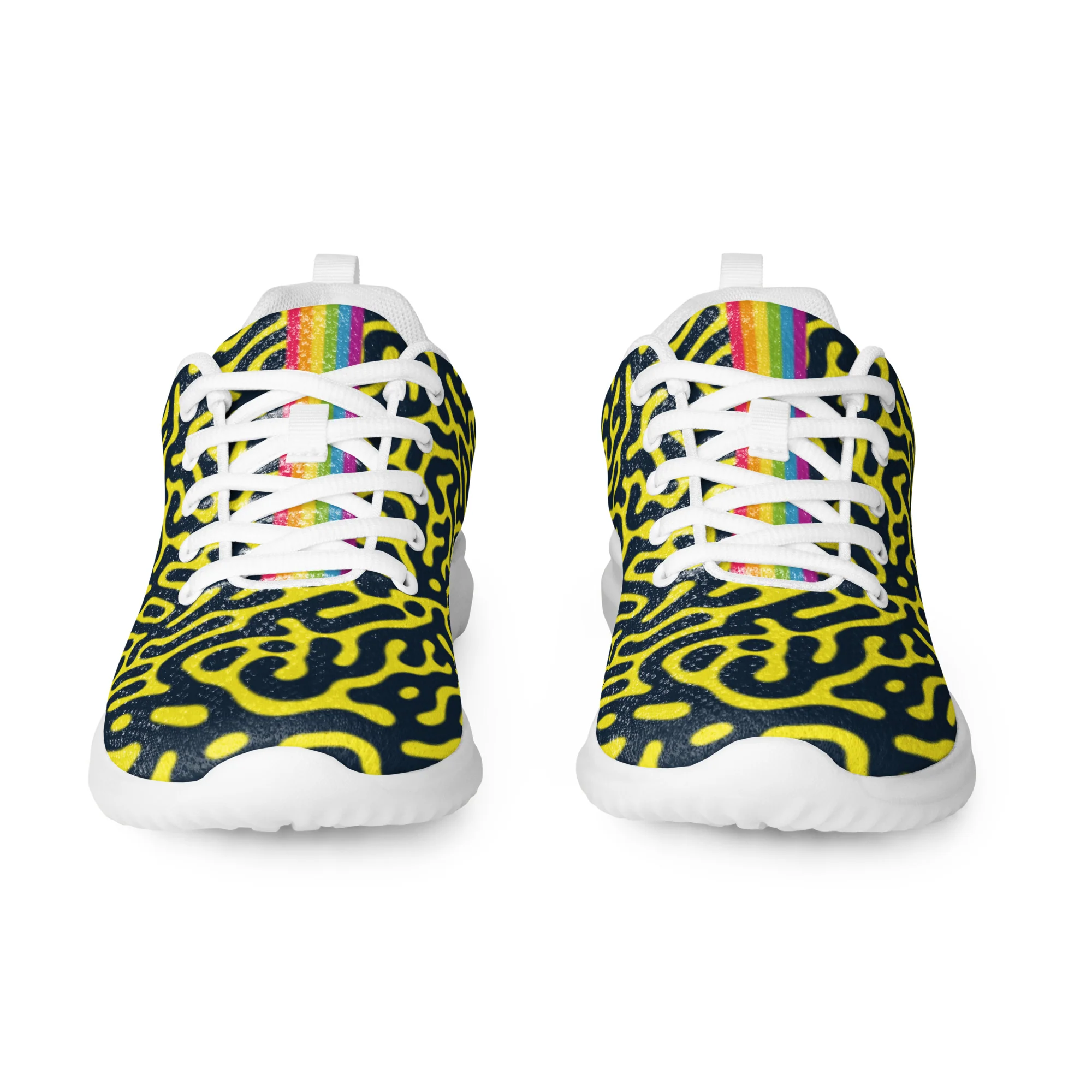 Rainbow Pride Flag Blue on Yellow Turing Pattern Trainers (male sizes) - Image 5