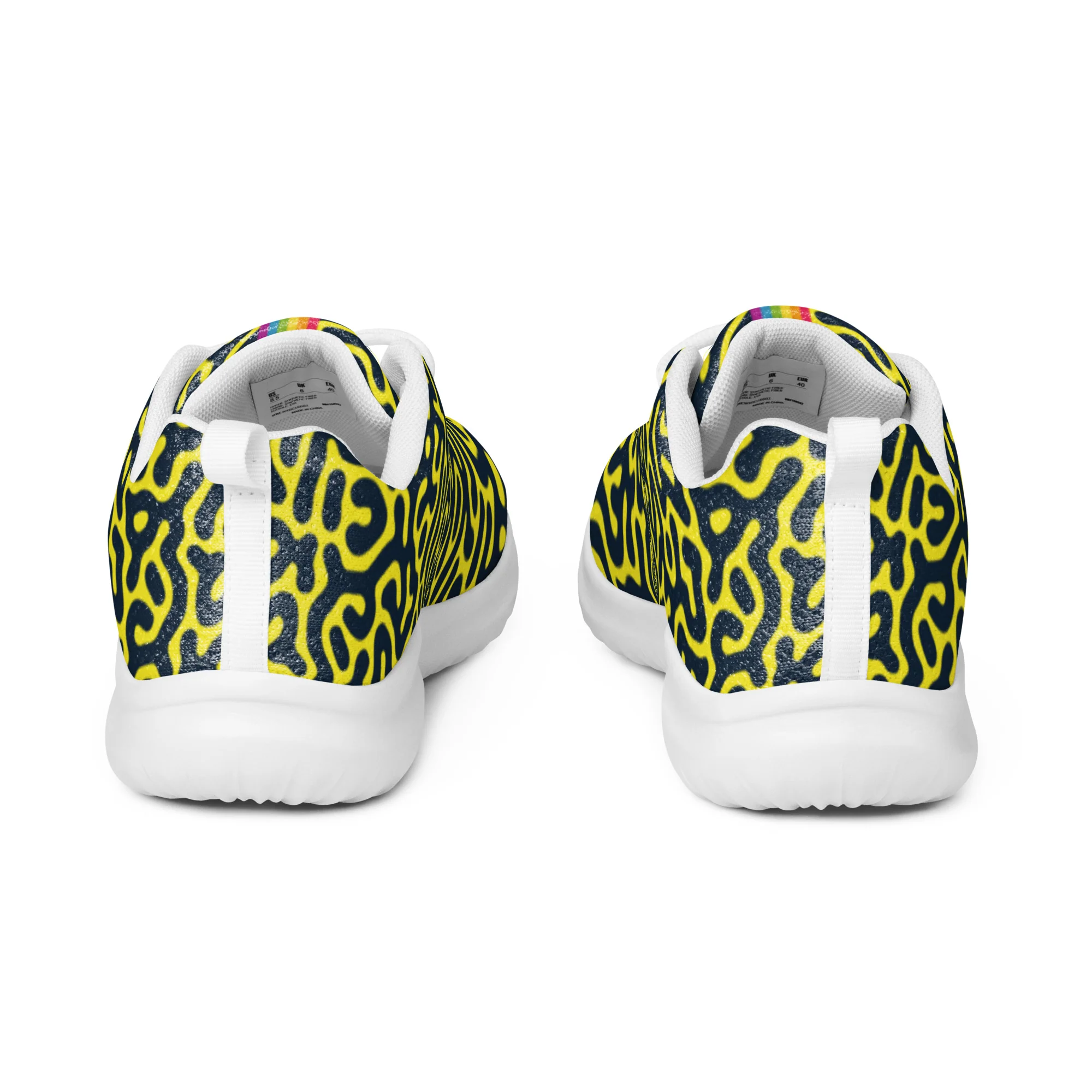 Rainbow Pride Flag Blue on Yellow Turing Pattern Trainers (male sizes) - Image 6