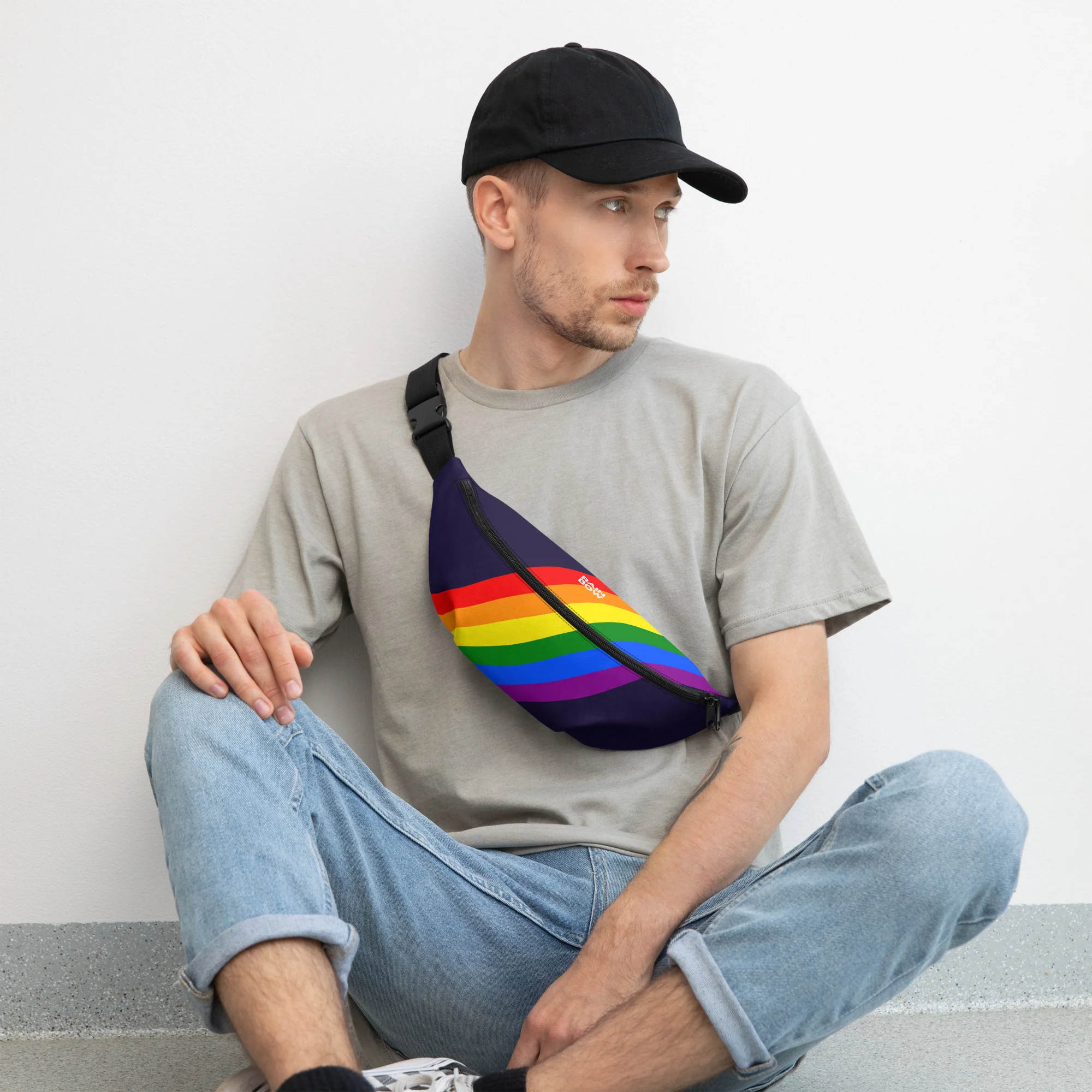 Rainbow Pride Flag Diagonal Fanny Pack/Bum Bag - Image 2