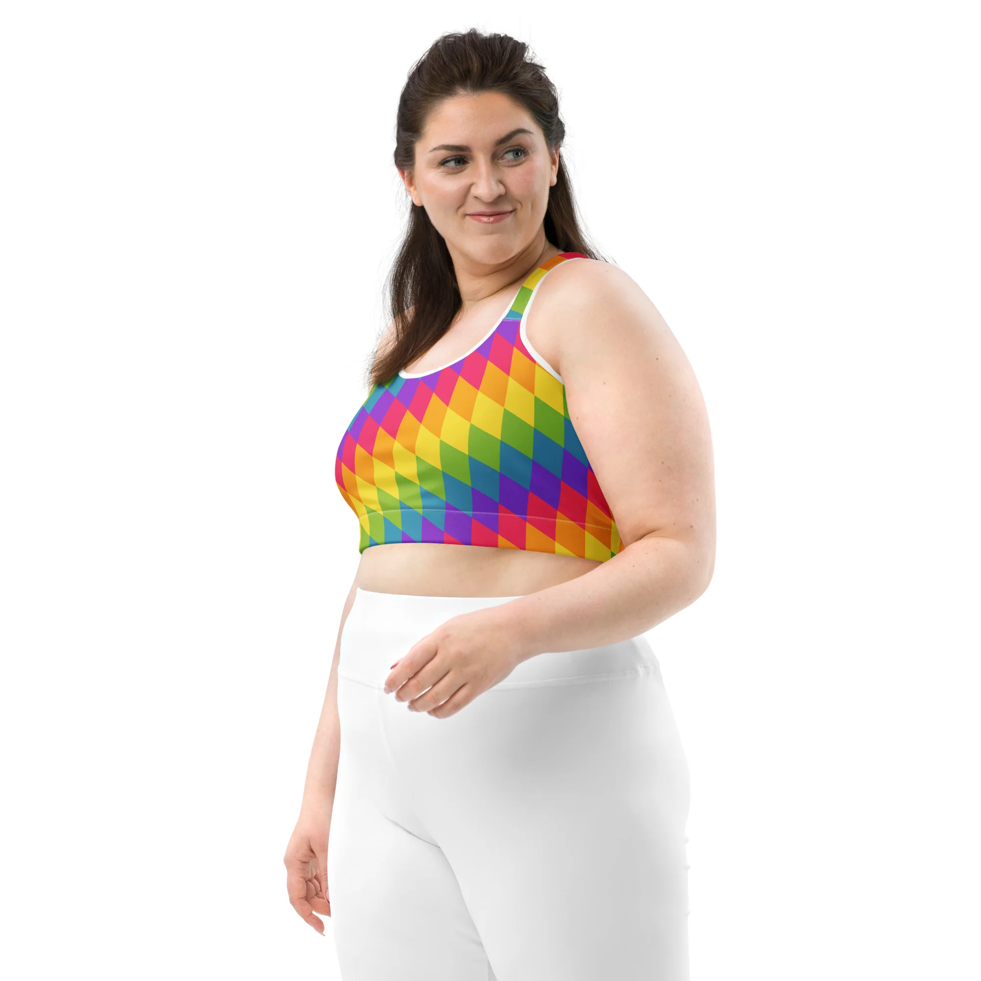 Rainbow Pride Flag Diamonds Sports Bra - Image 6