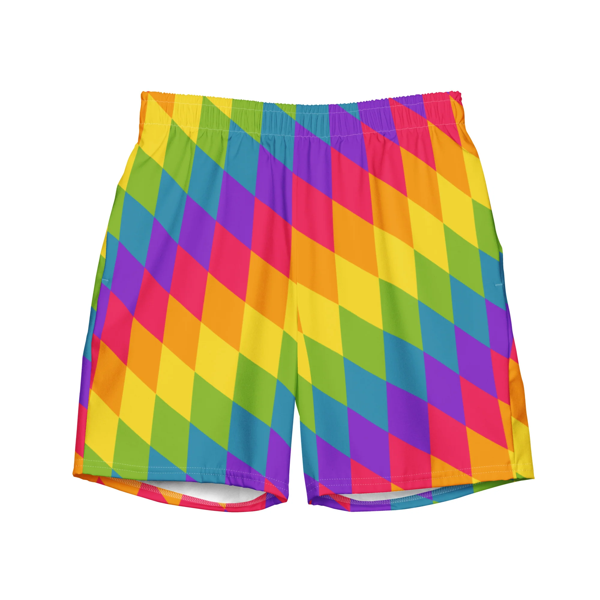 Rainbow Pride Flag Diamonds Swimming Trunks