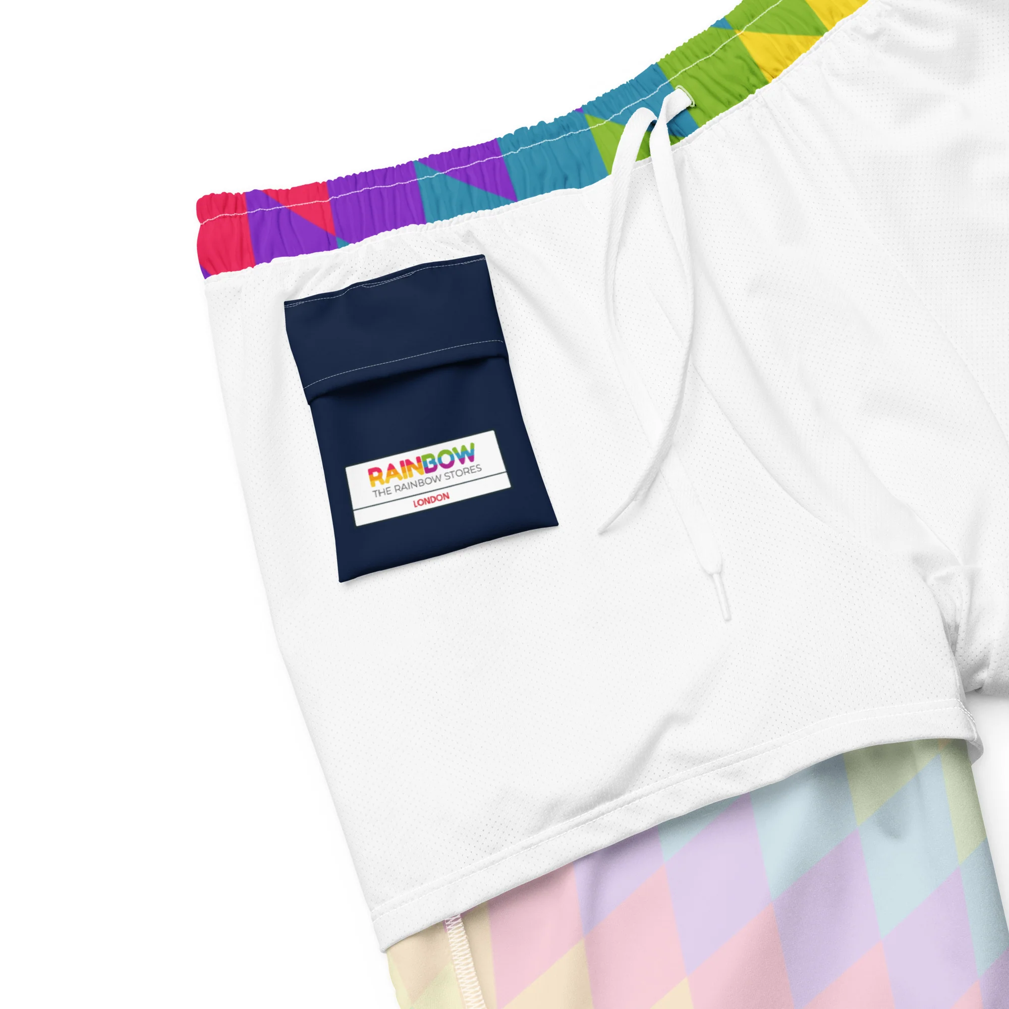 Rainbow Pride Flag Diamonds Swimming Trunks - Image 5