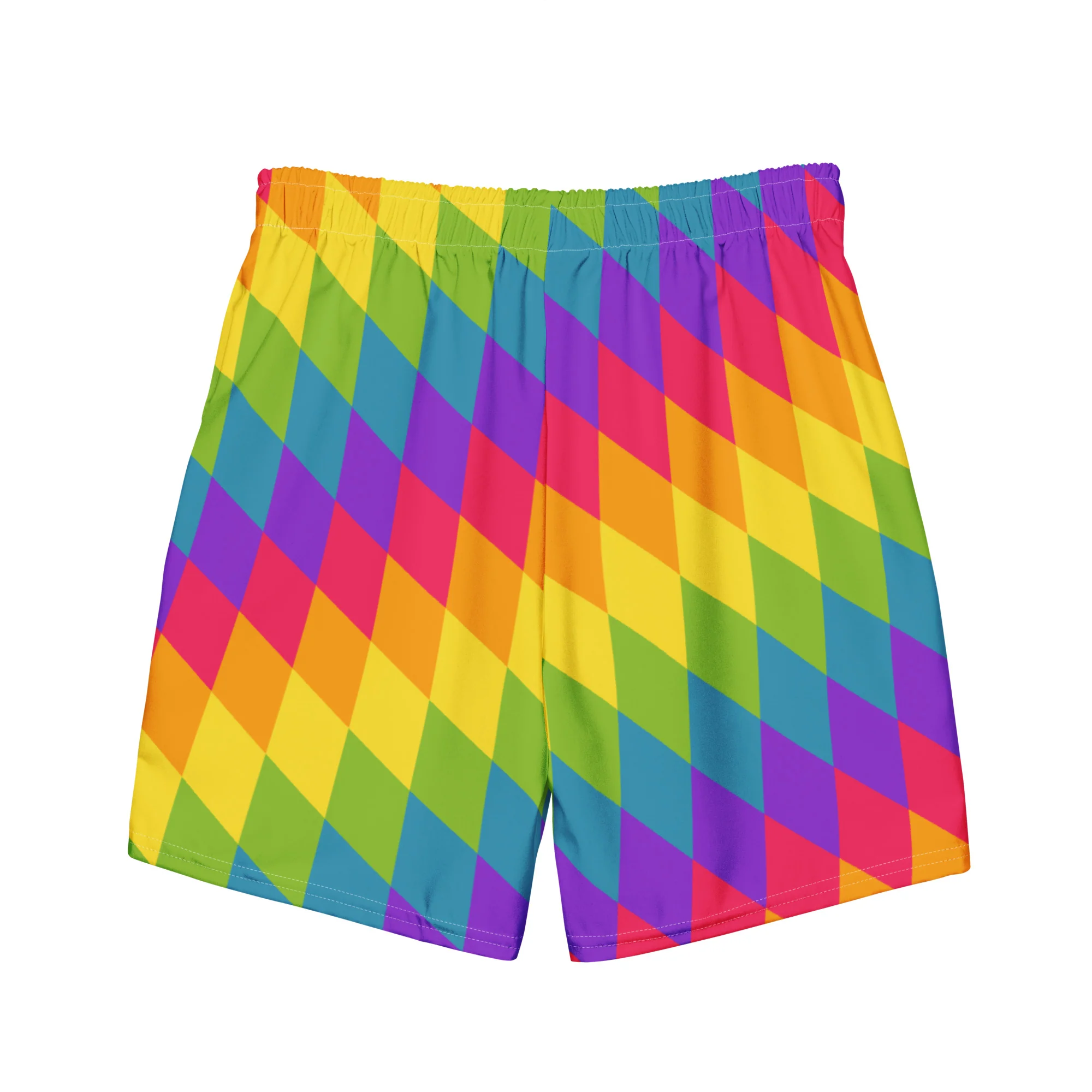 Rainbow Pride Flag Diamonds Swimming Trunks - Image 7