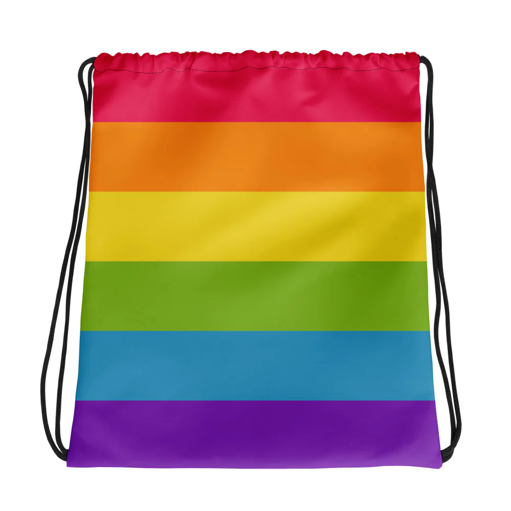 Rainbow Pride Flag Drawstring Bag