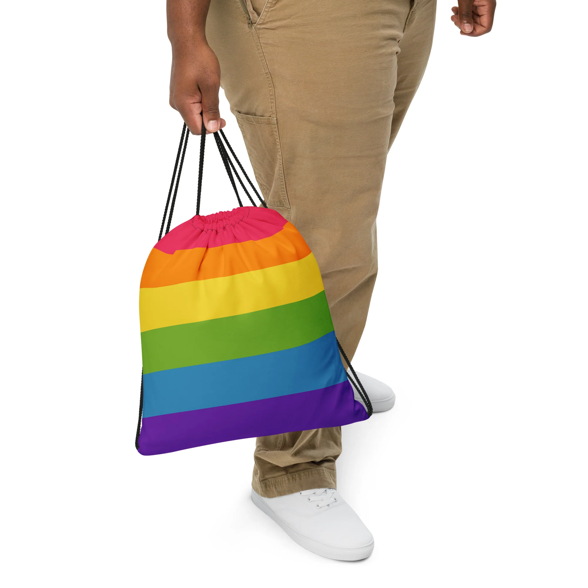 Rainbow Pride Flag Drawstring Bag - Image 3