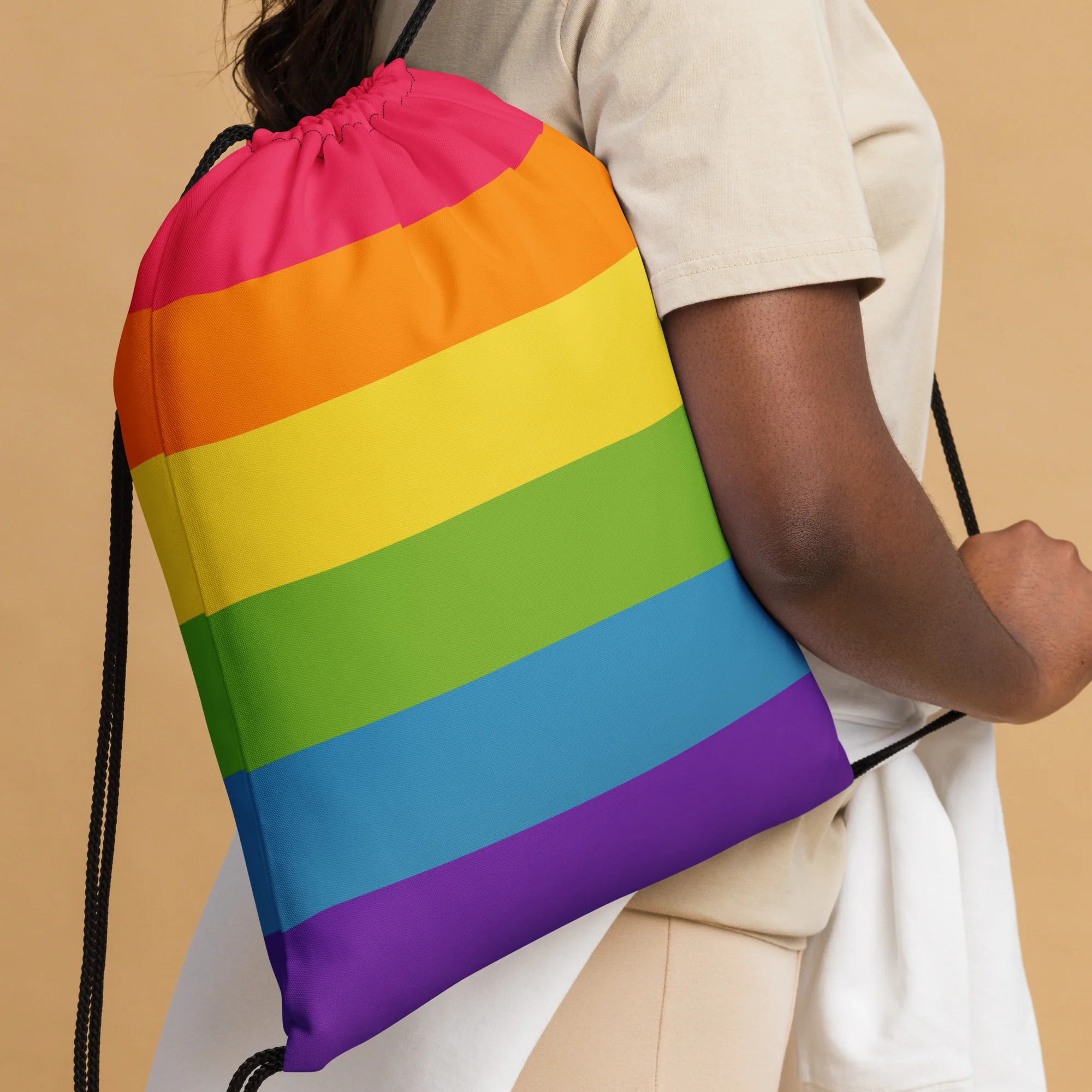 Rainbow Pride Flag Drawstring Bag - Image 4