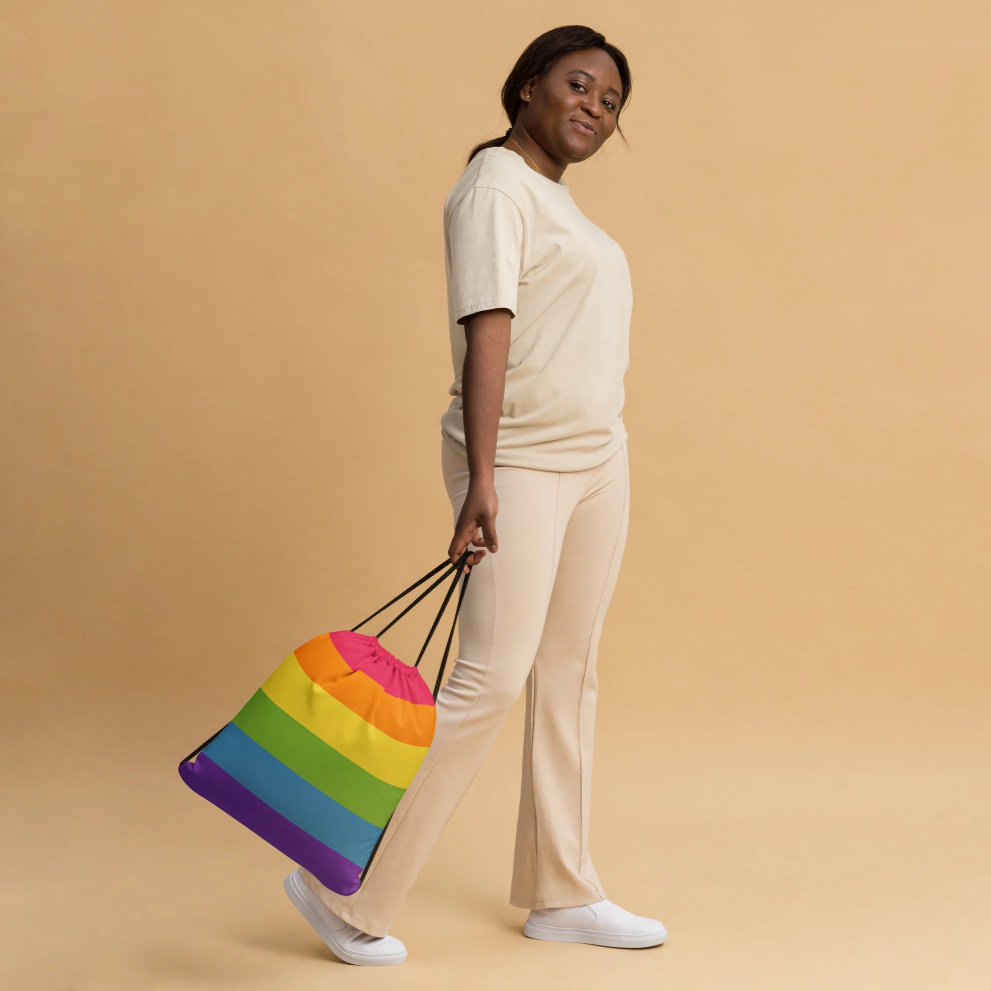 Rainbow Pride Flag Drawstring Bag - Image 5