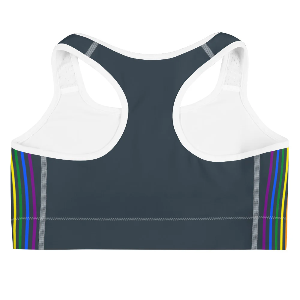 Rainbow Pride Flag Separated Stripes Sports Bra - Image 2