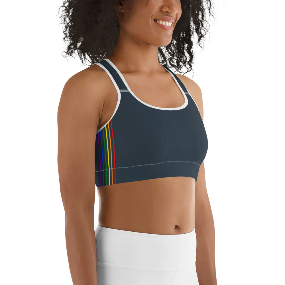 Rainbow Pride Flag Separated Stripes Sports Bra - Image 8