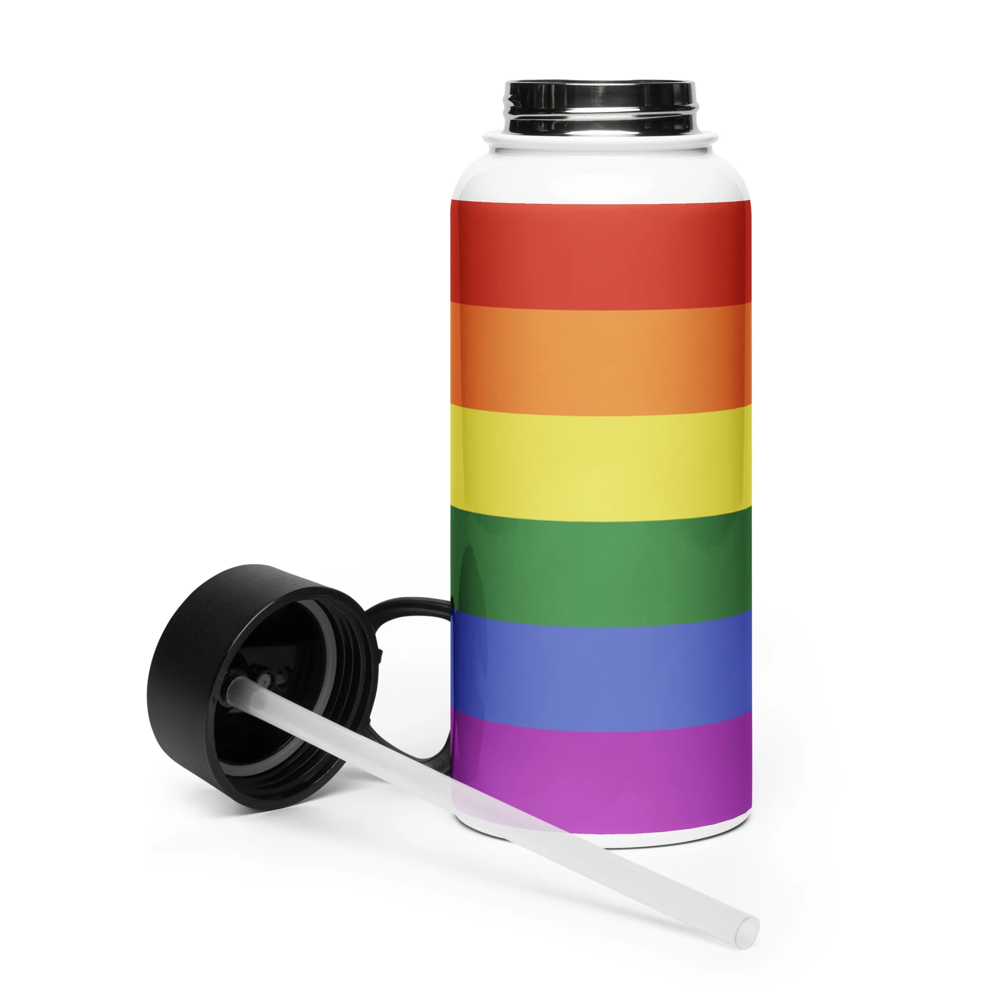 Rainbow Pride Flag Stainless Steel Water Bottle - Image 3