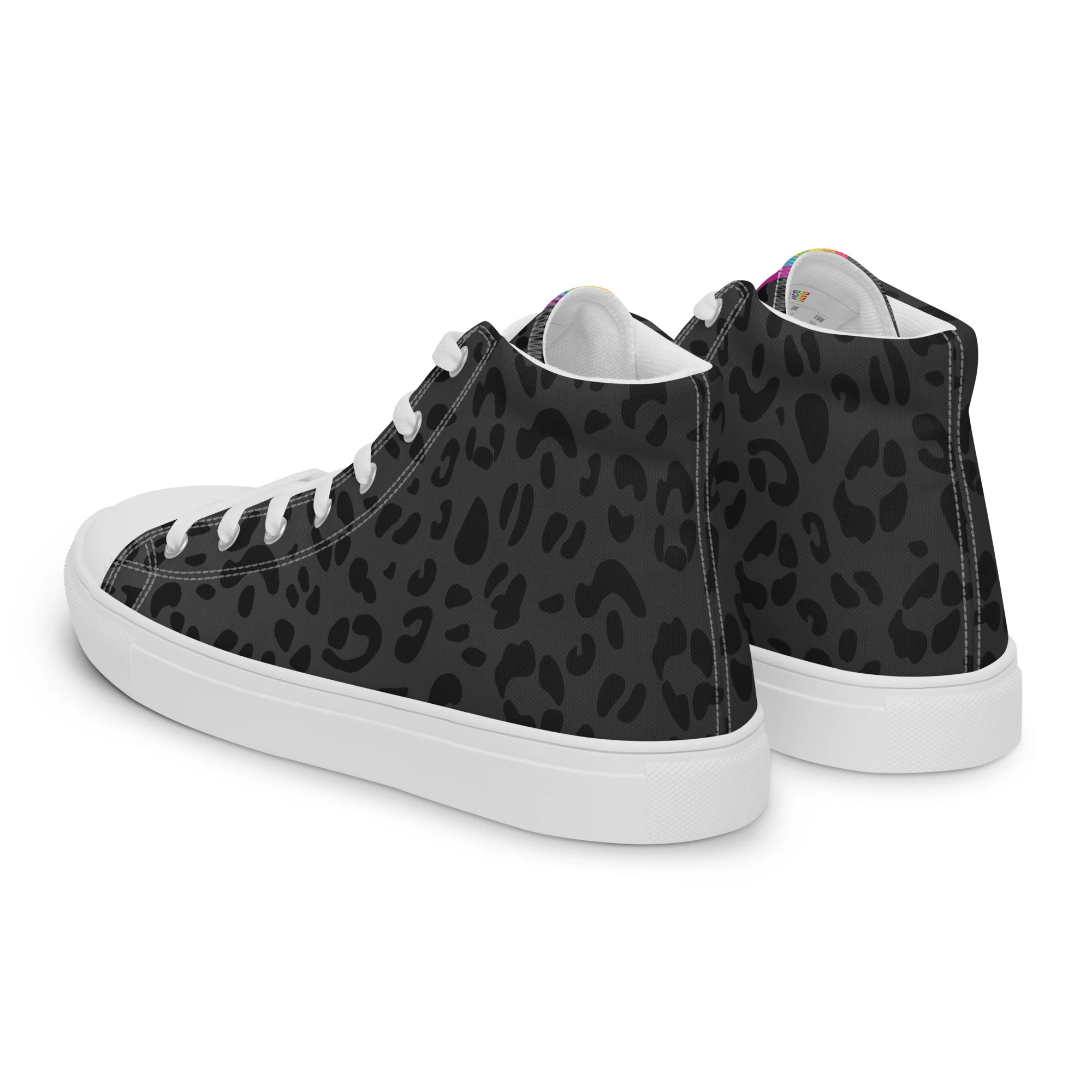 Rainbow Pride Flash Black Leopard High Top Trainers (female sizes) - Image 13