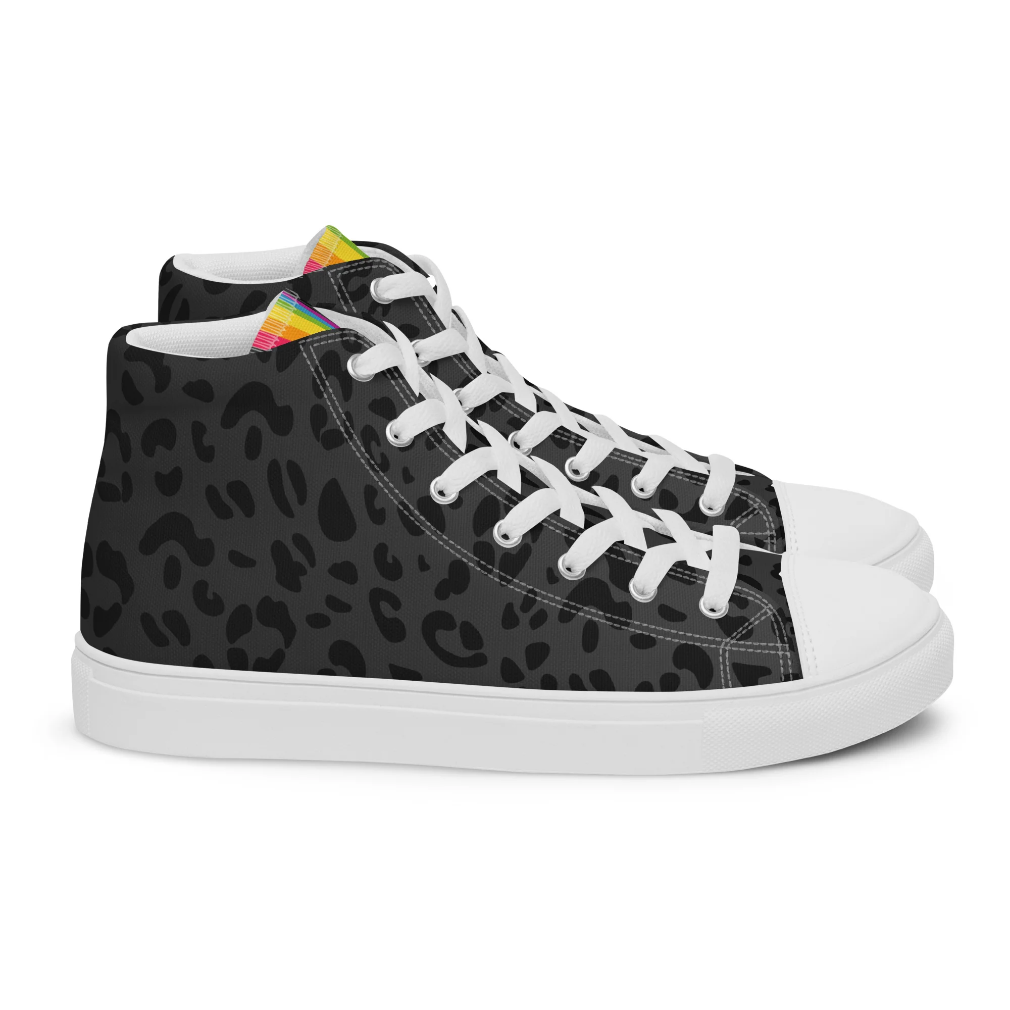 Rainbow Pride Flash Black Leopard High Top Trainers (female sizes) - Image 14