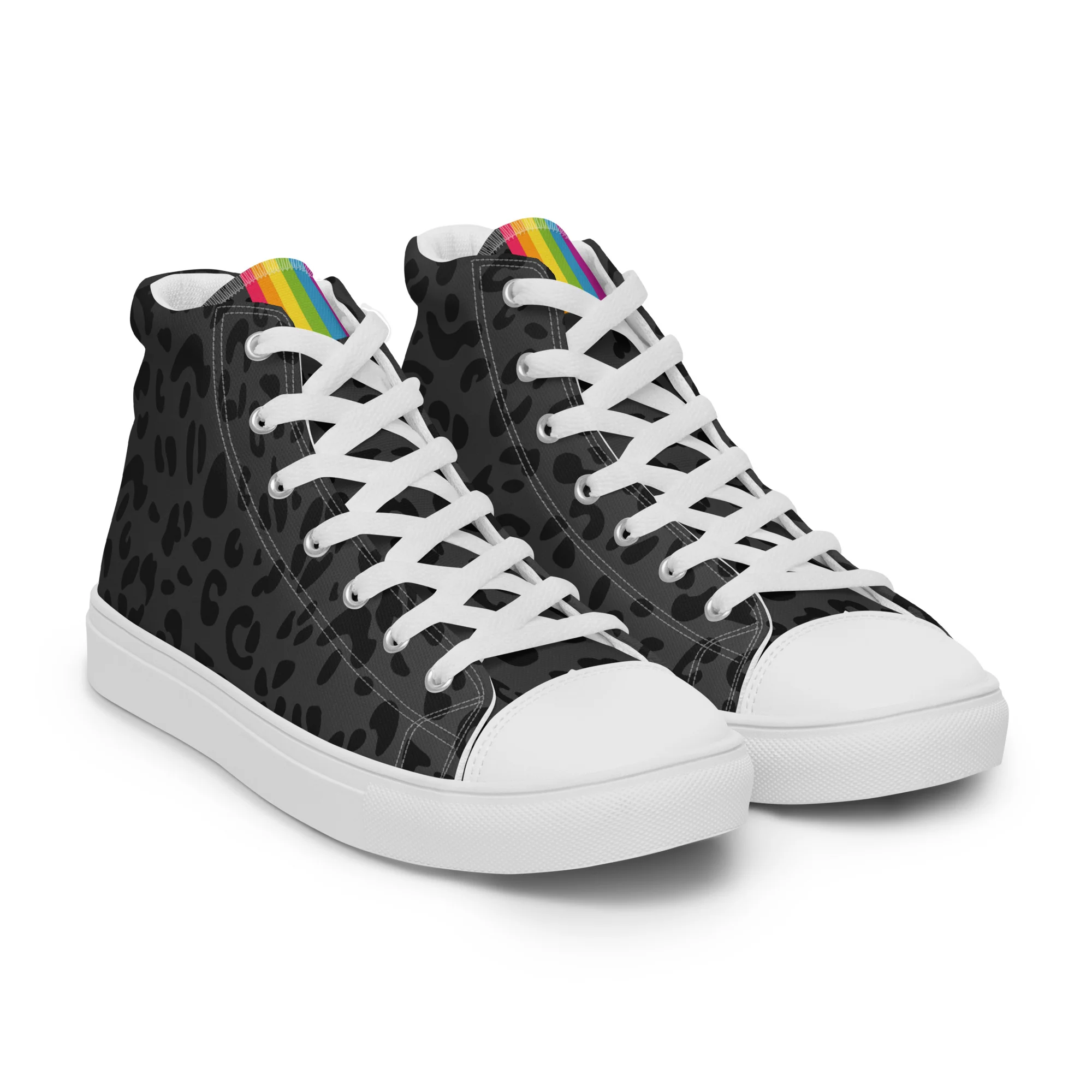 Rainbow Pride Flash Black Leopard High Top Trainers (male sizes) - Image 11