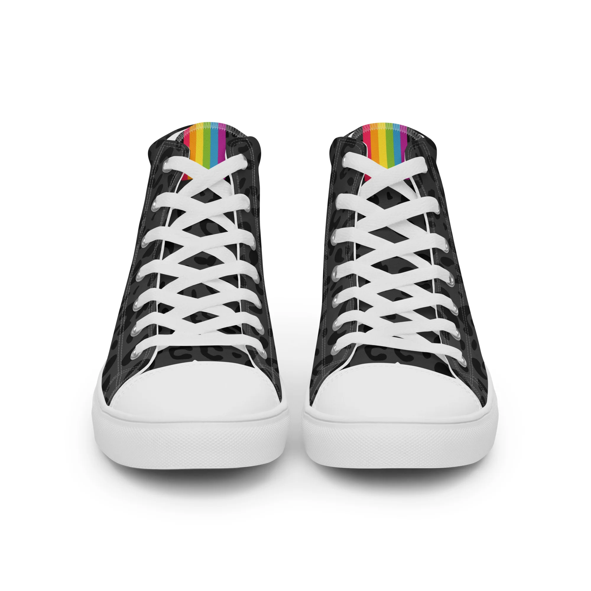 Rainbow Pride Flash Black Leopard High Top Trainers (male sizes) - Image 12