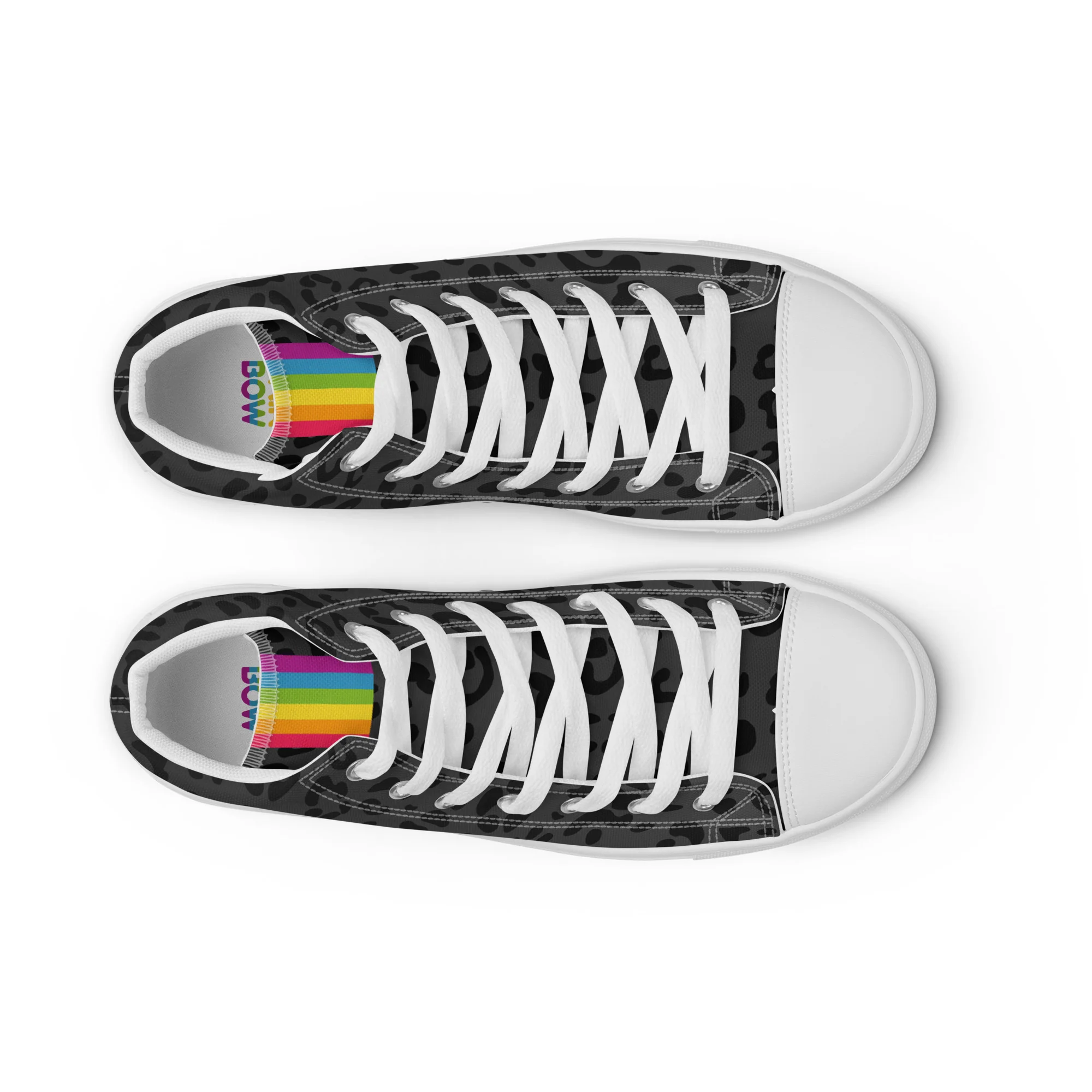 Rainbow Pride Flash Black Leopard High Top Trainers (male sizes) - Image 13