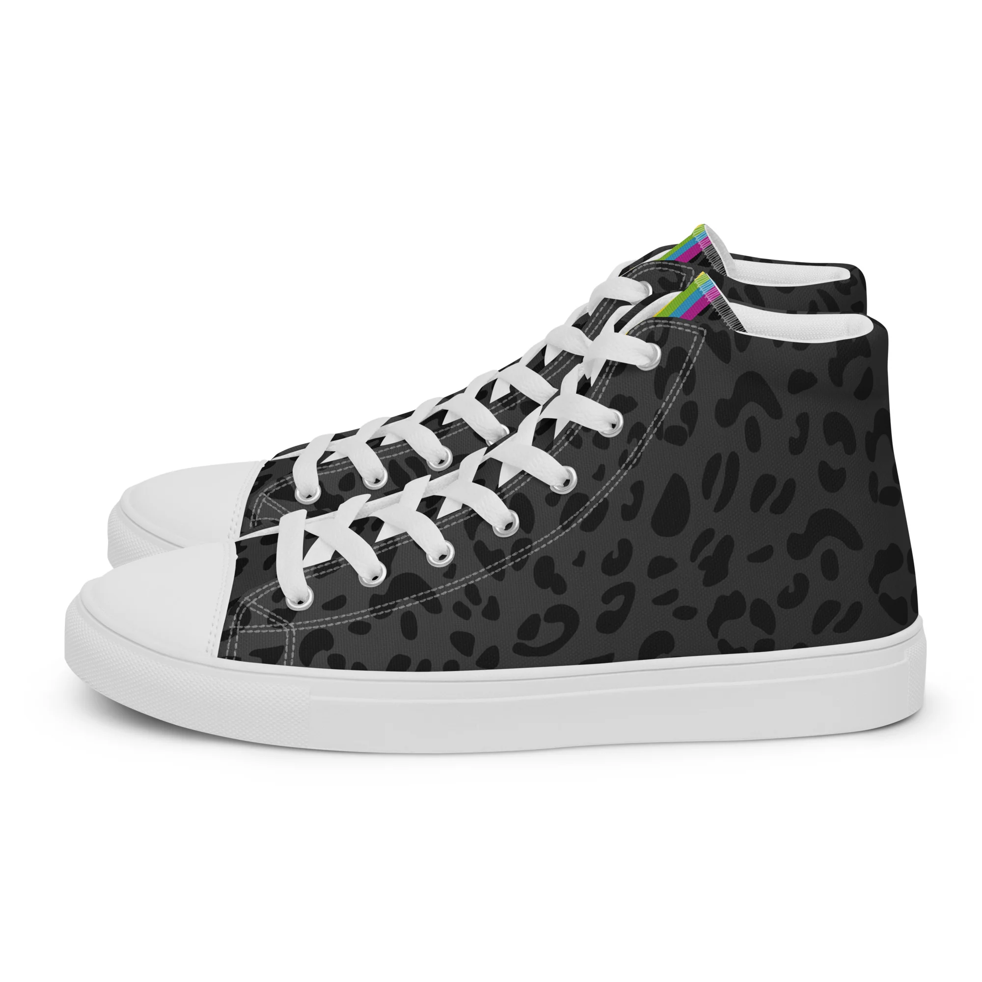 Rainbow Pride Flash Black Leopard High Top Trainers (male sizes) - Image 6