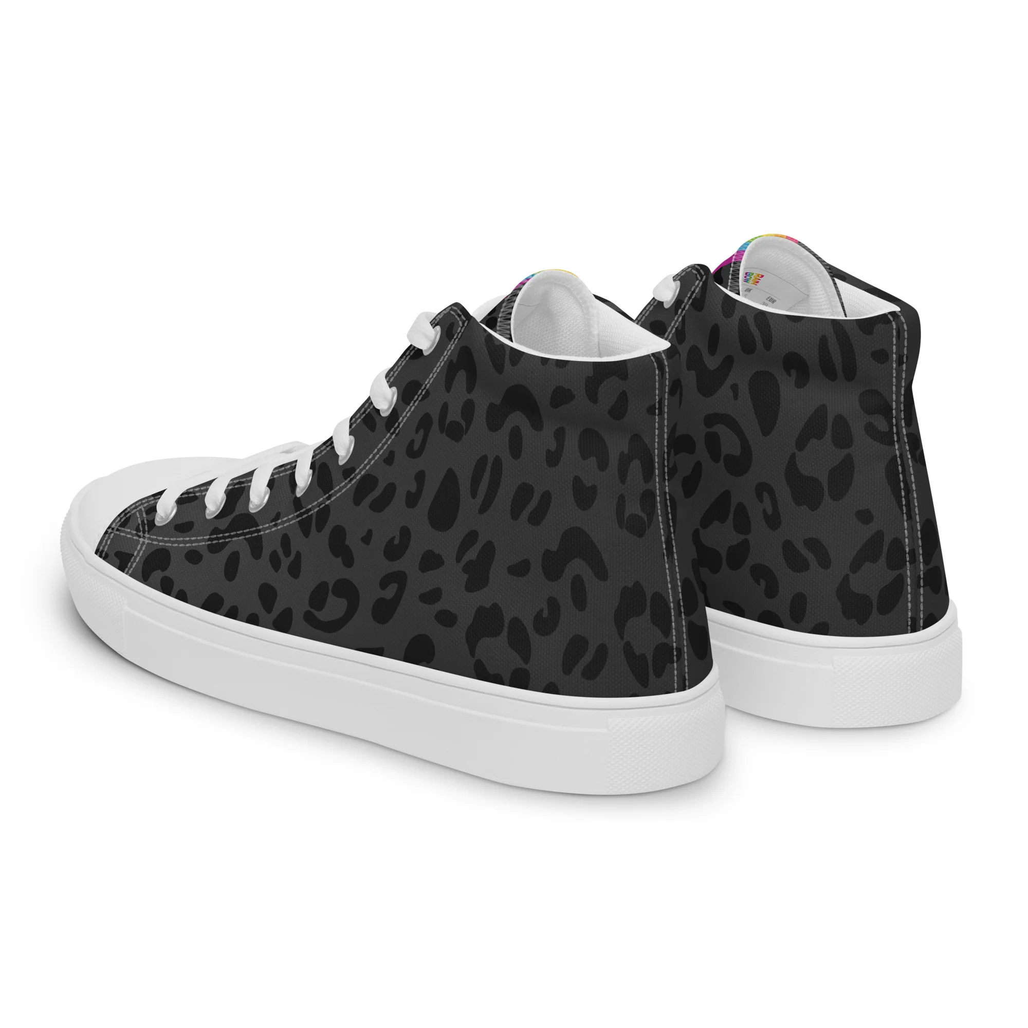 Rainbow Pride Flash Black Leopard High Top Trainers (male sizes) - Image 8
