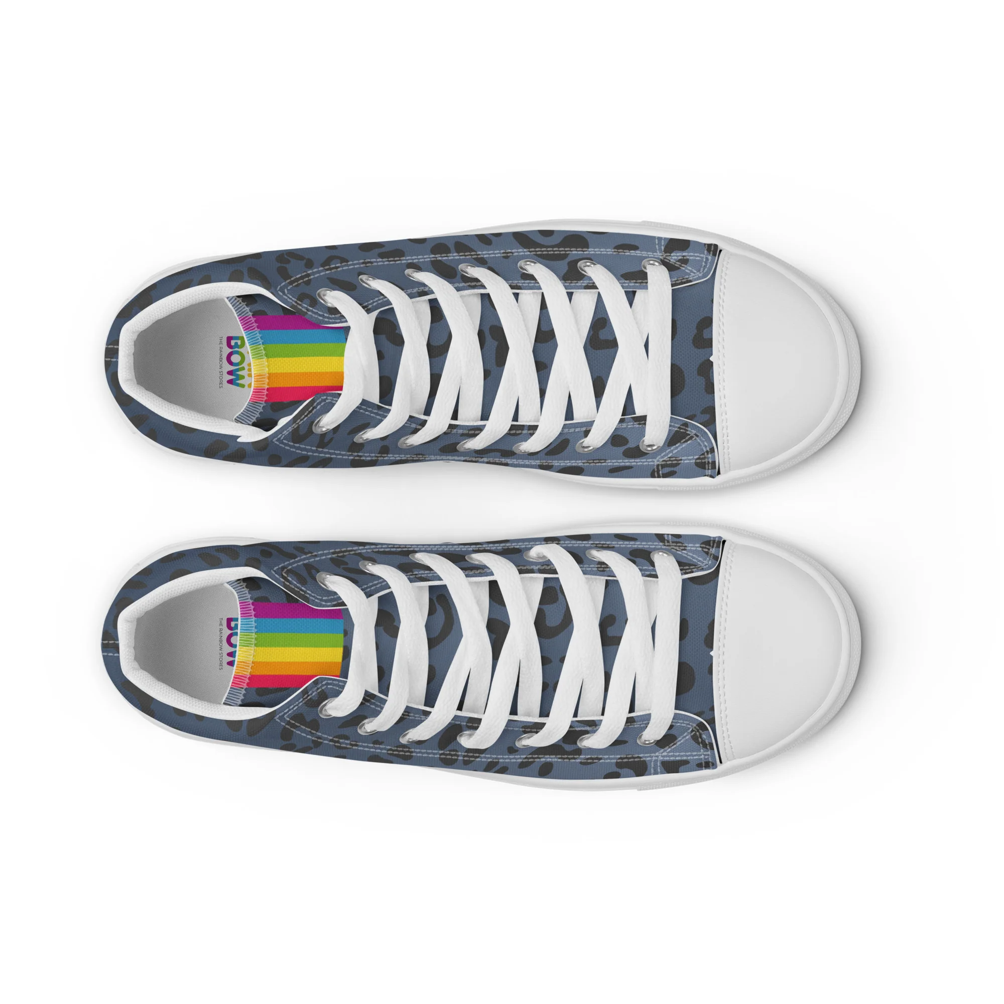 Rainbow Pride Flash Blue Leopard High Top Trainers (female sizes) - Image 13