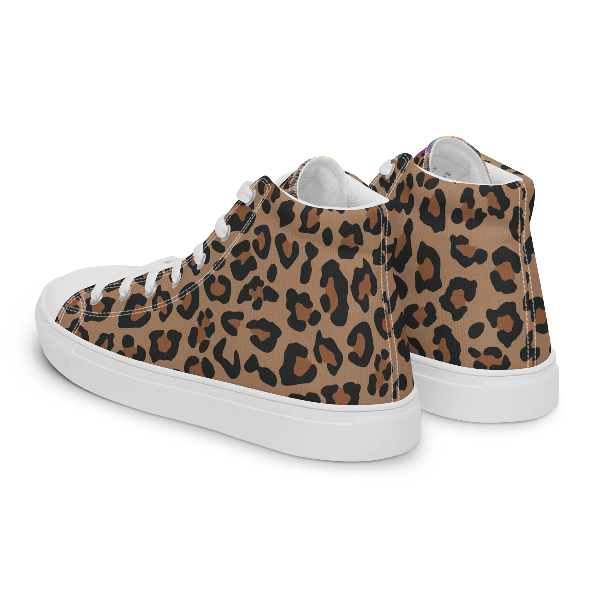 Rainbow Pride Leopard Print High Top Trainers (female sizes) - Image 6