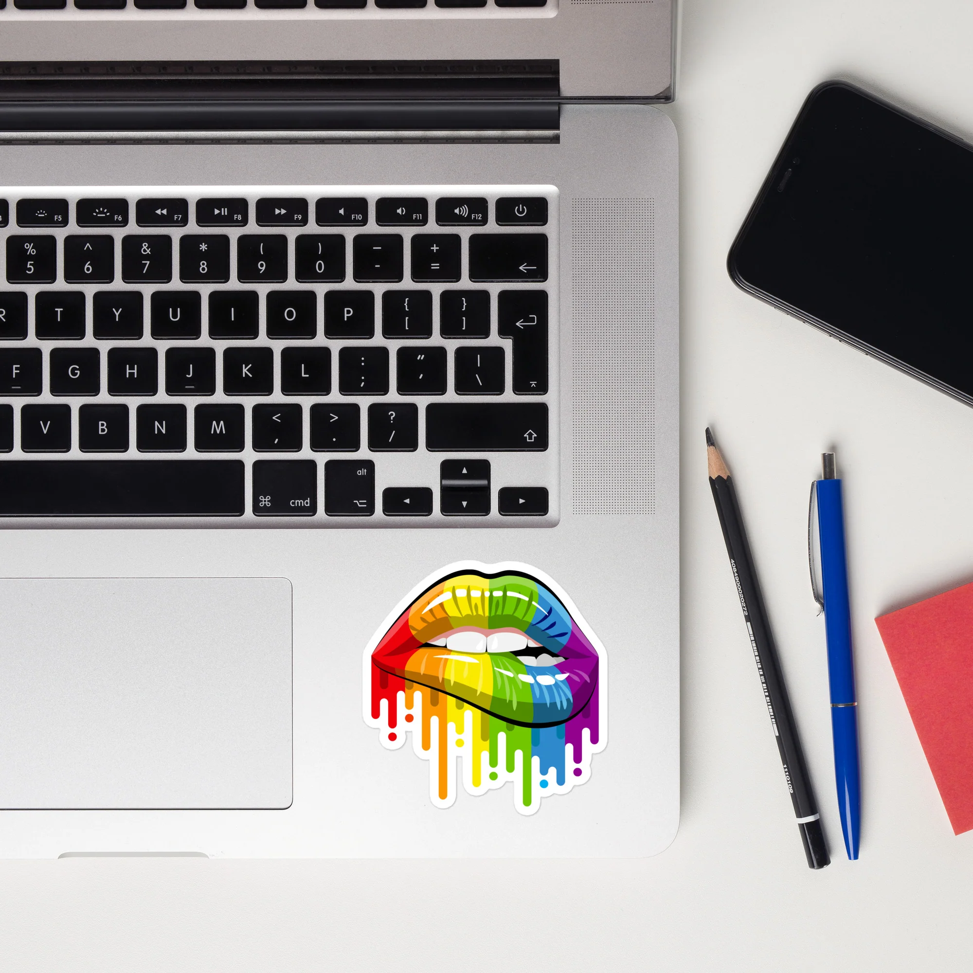 Rainbow Pride Lips Sticker - Image 2