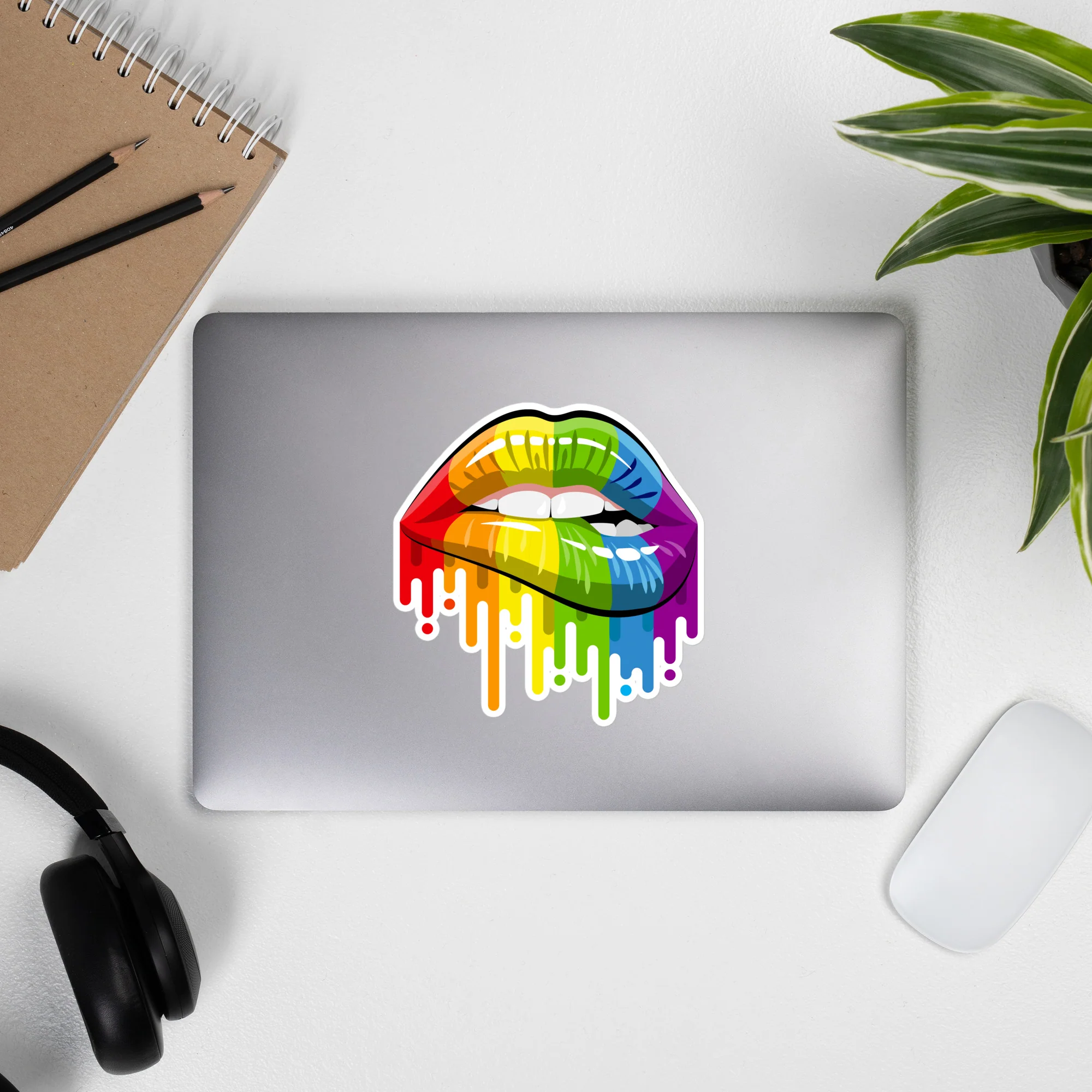 Rainbow Pride Lips Sticker - Image 6