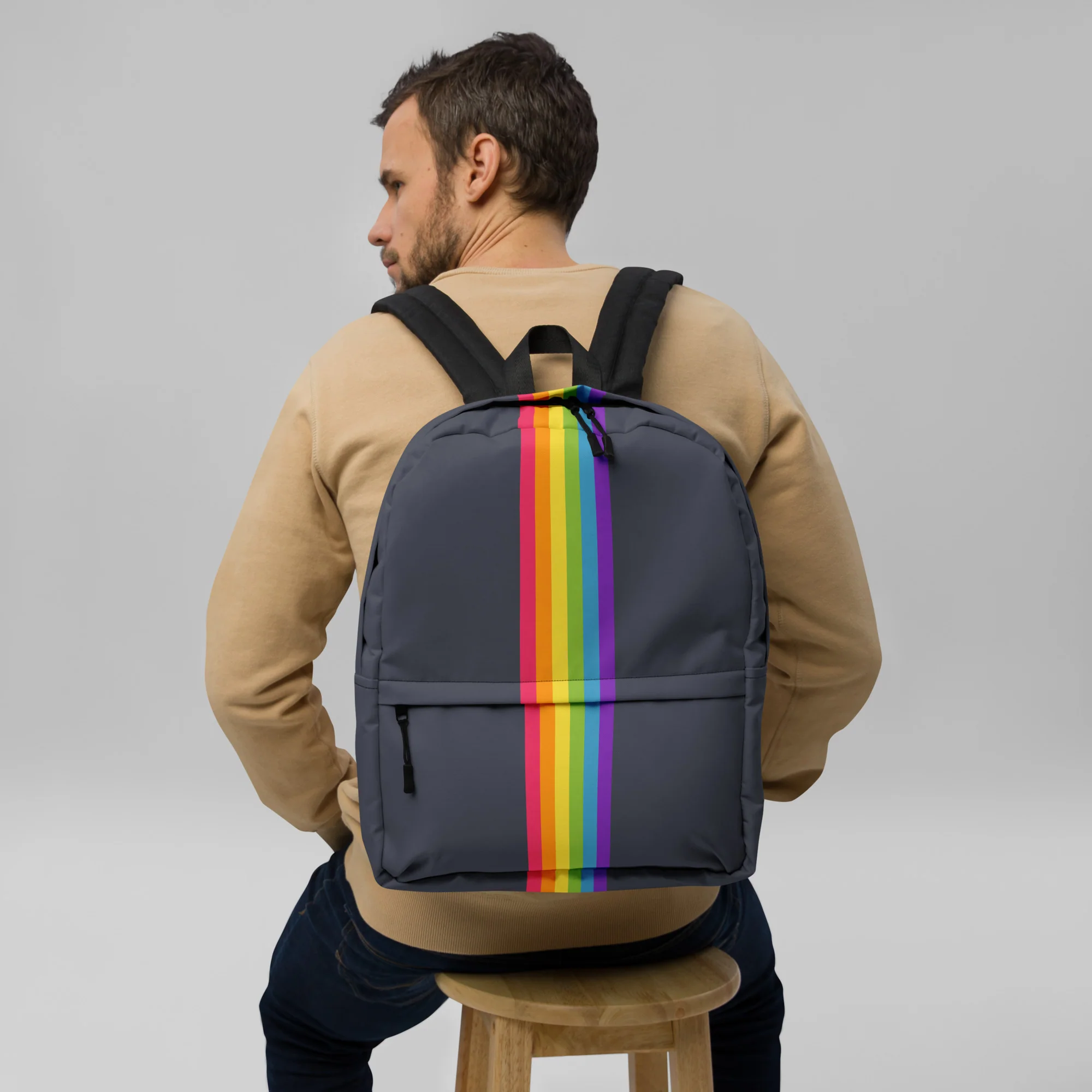 Rainbow Pride Stripe Backpack - Image 6
