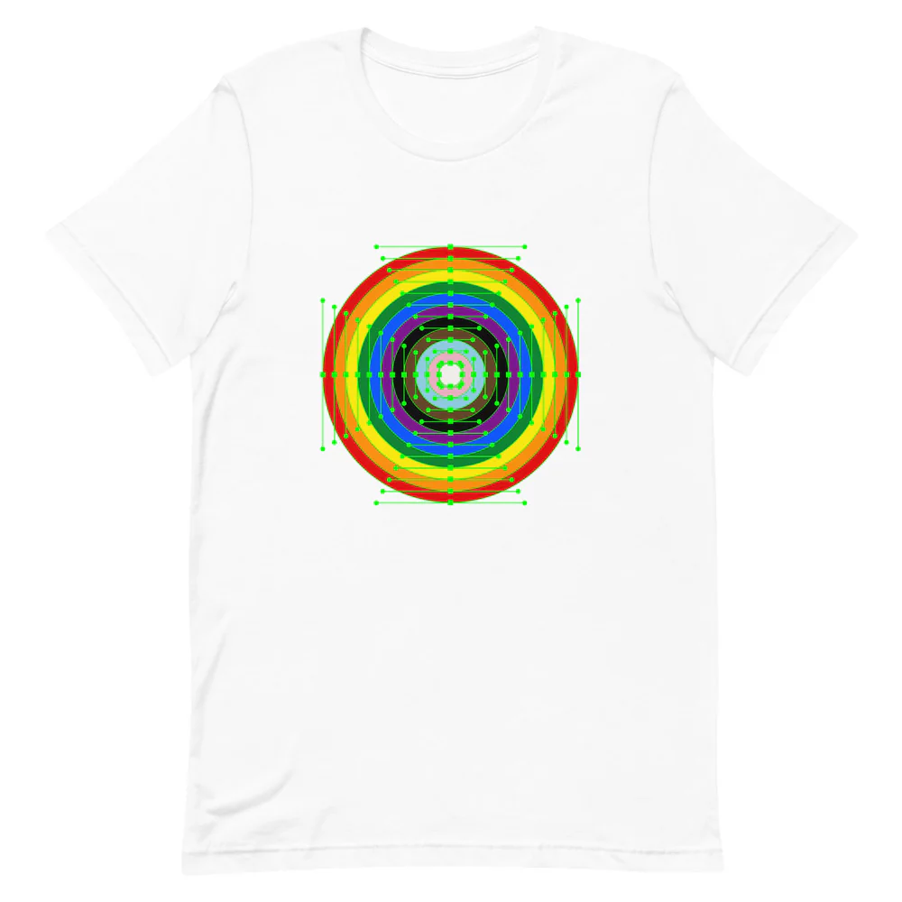 Rainbow Roundel Digital Art T-Shirt - Image 7