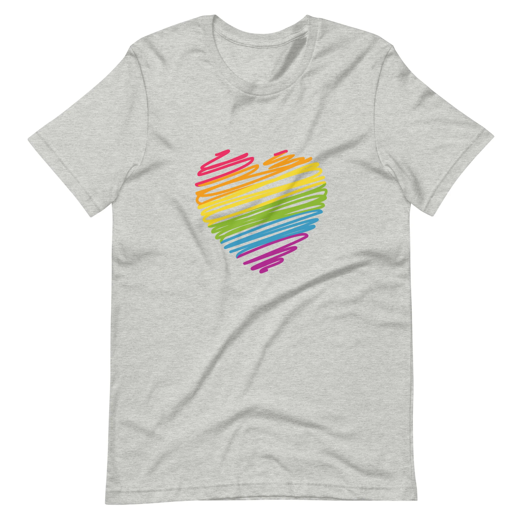 Rainbow Scribble Heart T-Shirt - Image 10