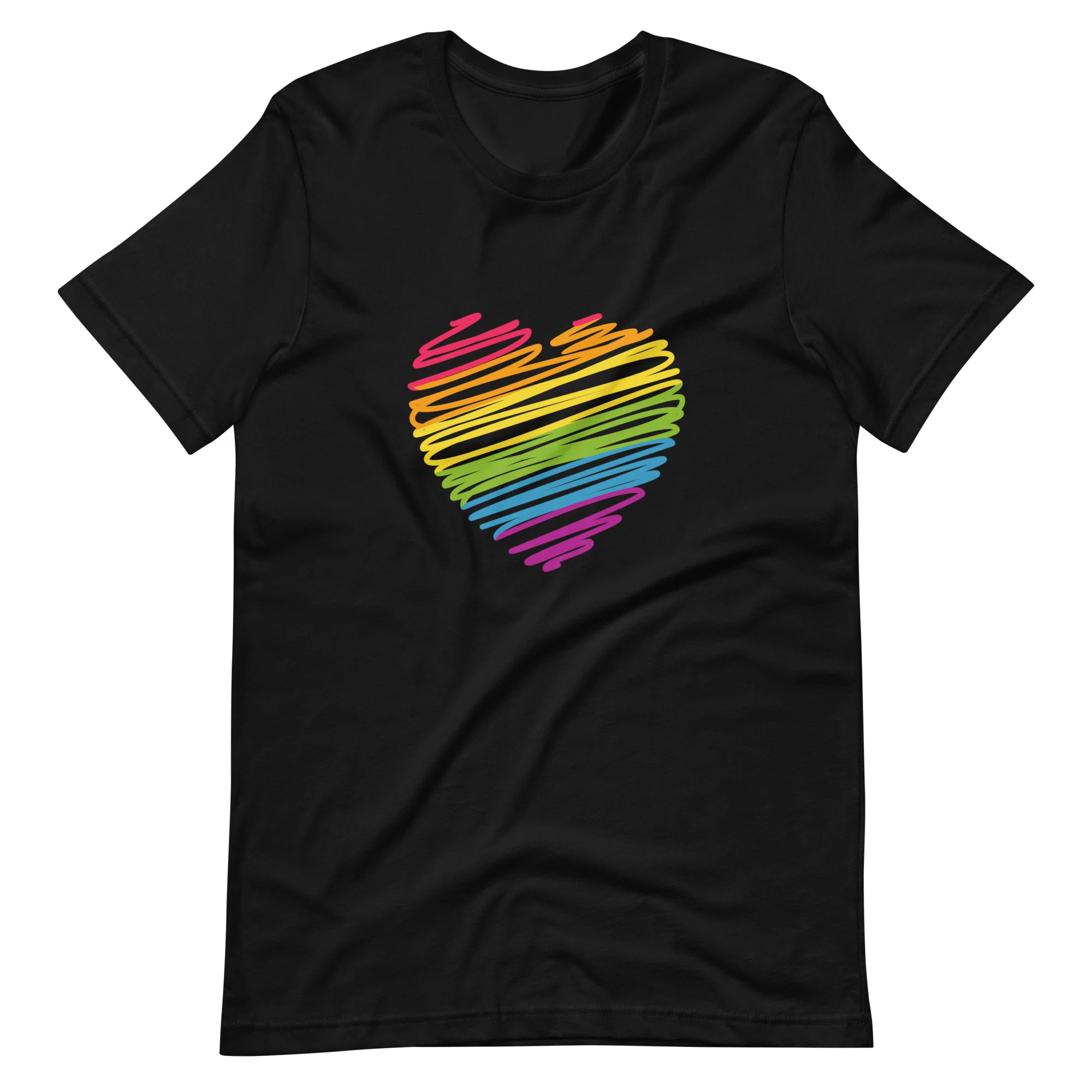 Rainbow Scribble Heart T-Shirt - Image 6