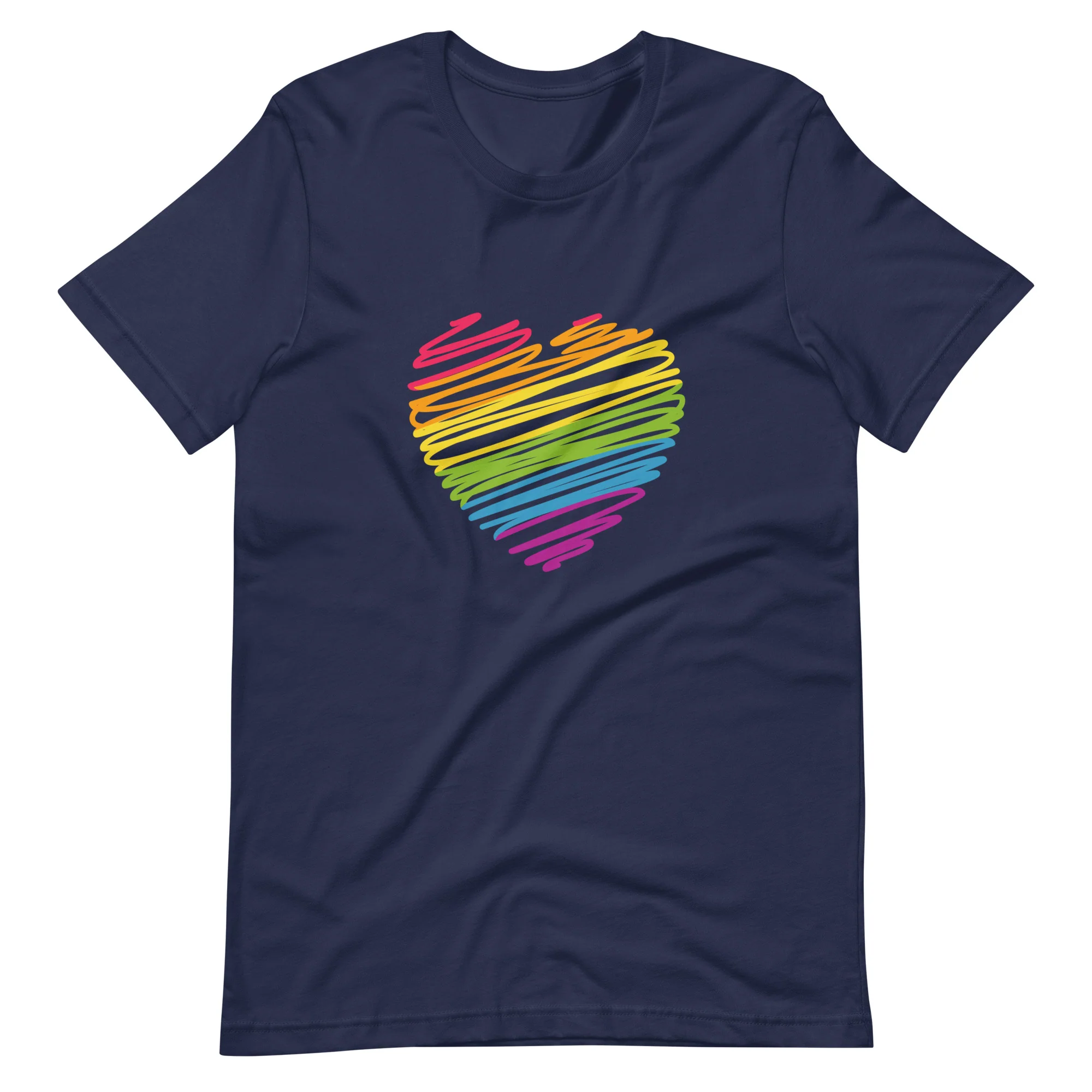Rainbow Scribble Heart T-Shirt - Image 7