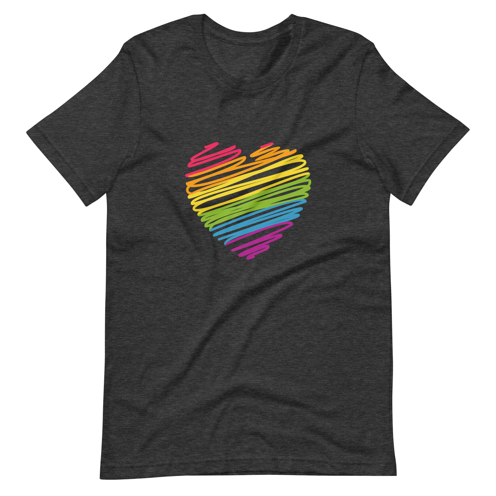 Rainbow Scribble Heart T-Shirt - Image 8