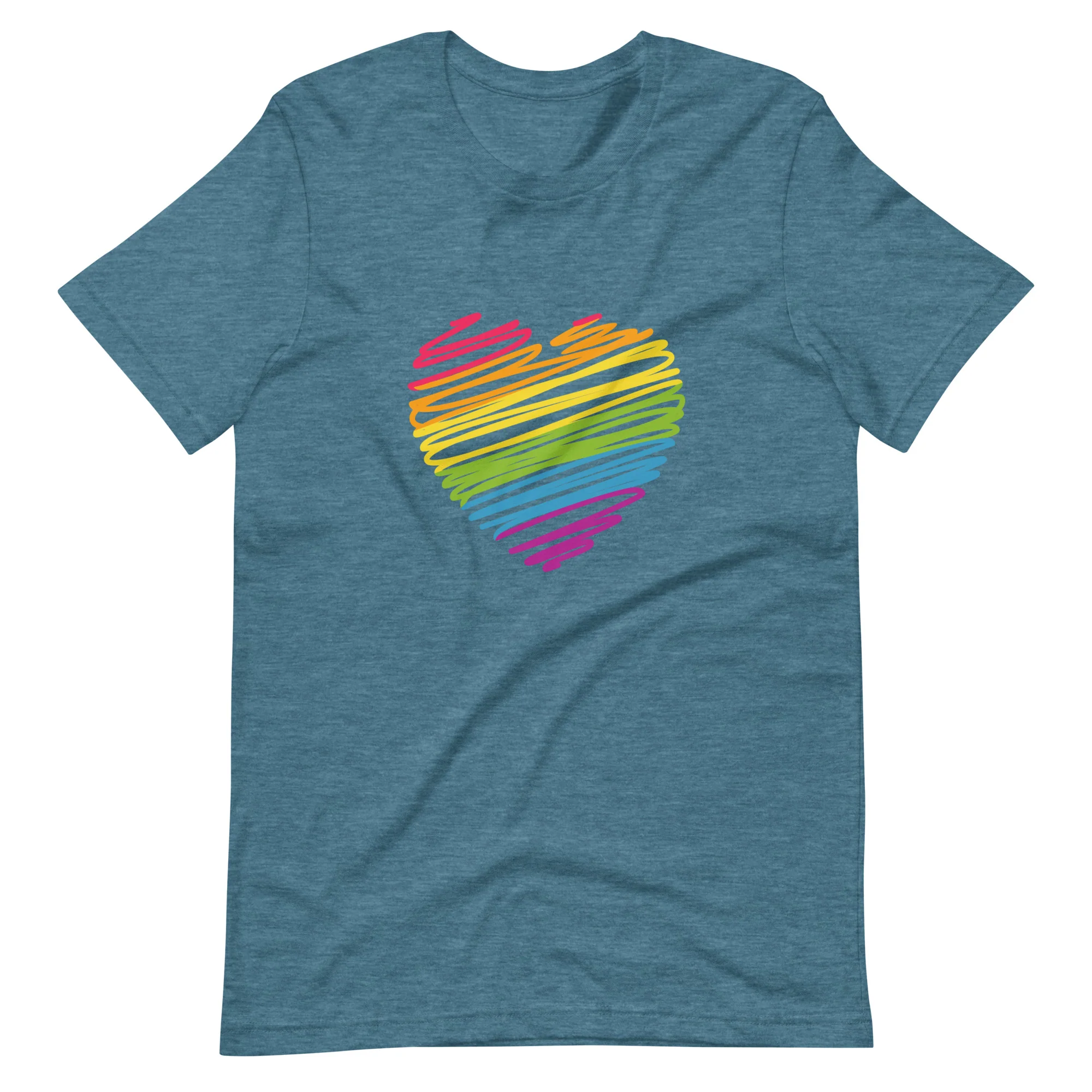 Rainbow Scribble Heart T-Shirt - Image 9