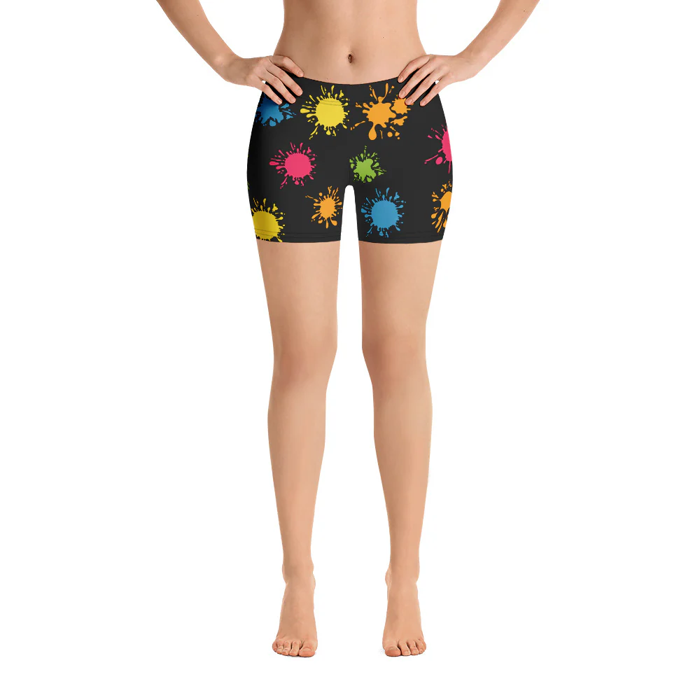 Rainbow Splashes Legging Shorts - Image 3