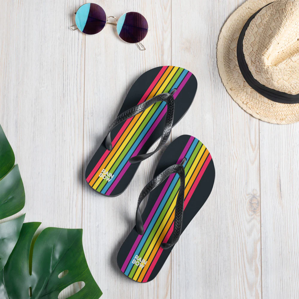 Rainbow Stripe Flip-Flops - Image 2