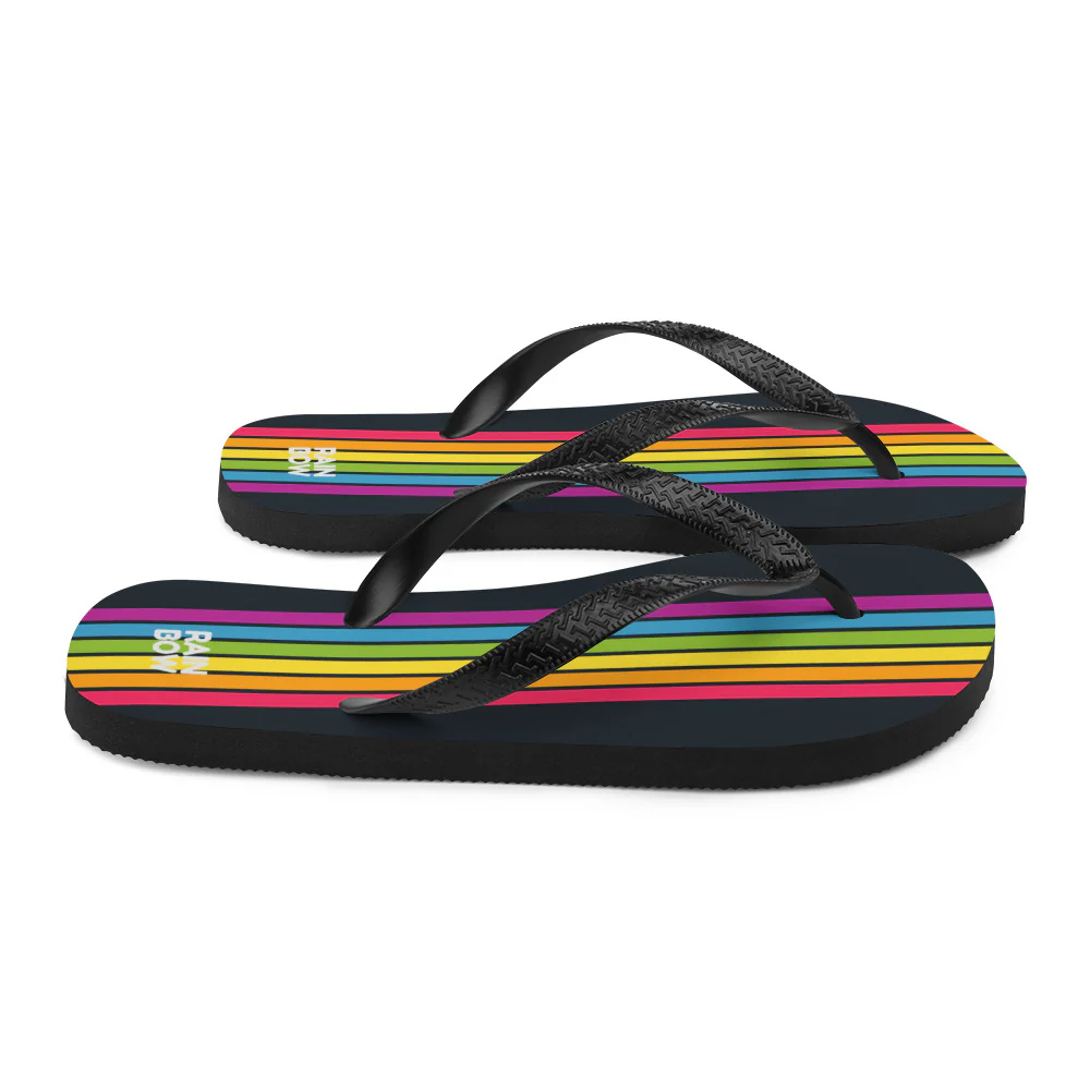 Rainbow Stripe Flip-Flops - Image 7