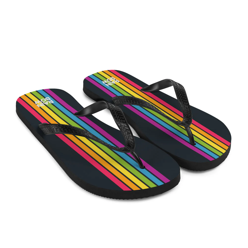 Rainbow Stripe Flip-Flops - Image 8