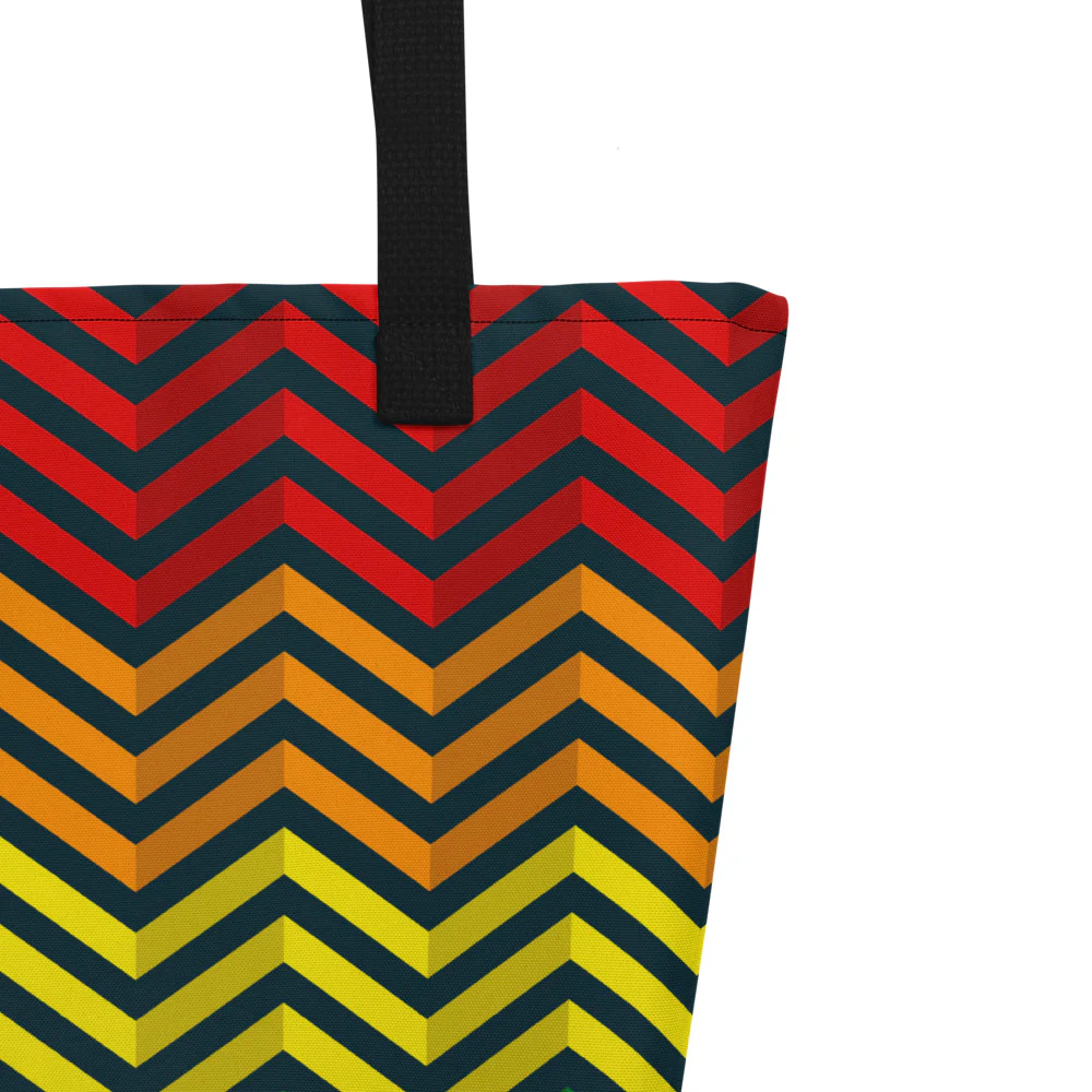 Rainbow Zig Zag Large Tote/Beach Bag - Image 2