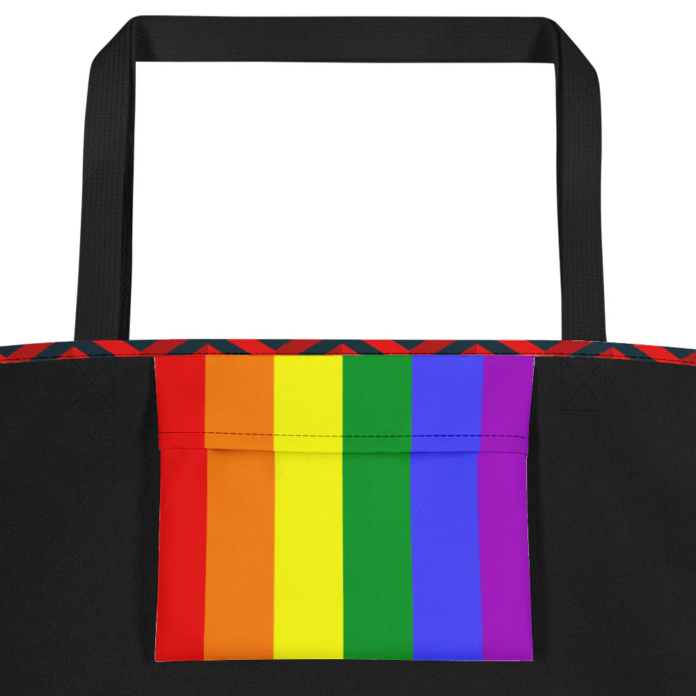 Rainbow Zig Zag Large Tote/Beach Bag - Image 7
