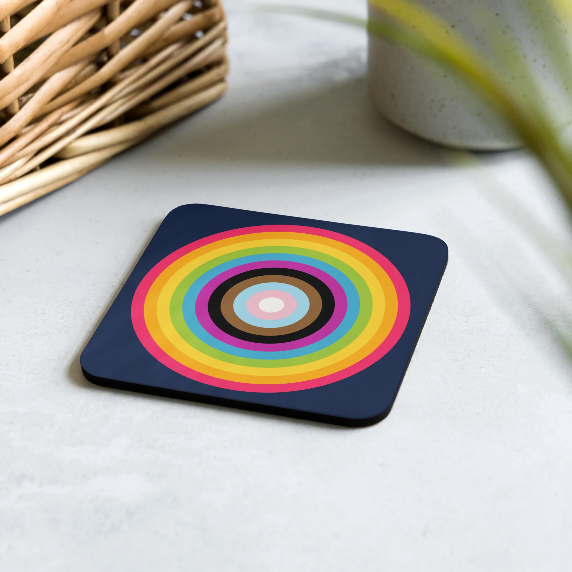 Reverse Progress Pride Flag Colours Roundel Coaster - Image 3