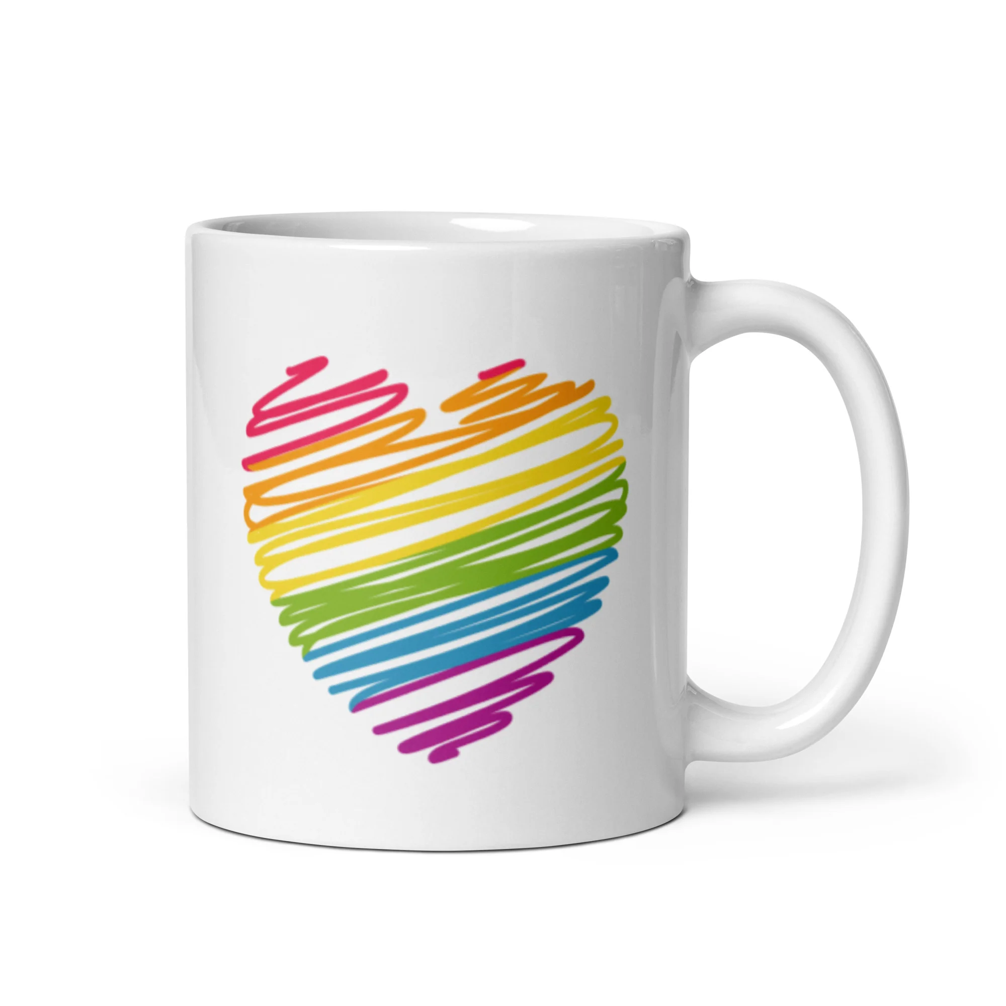 Scribble Rainbow Heart Mug