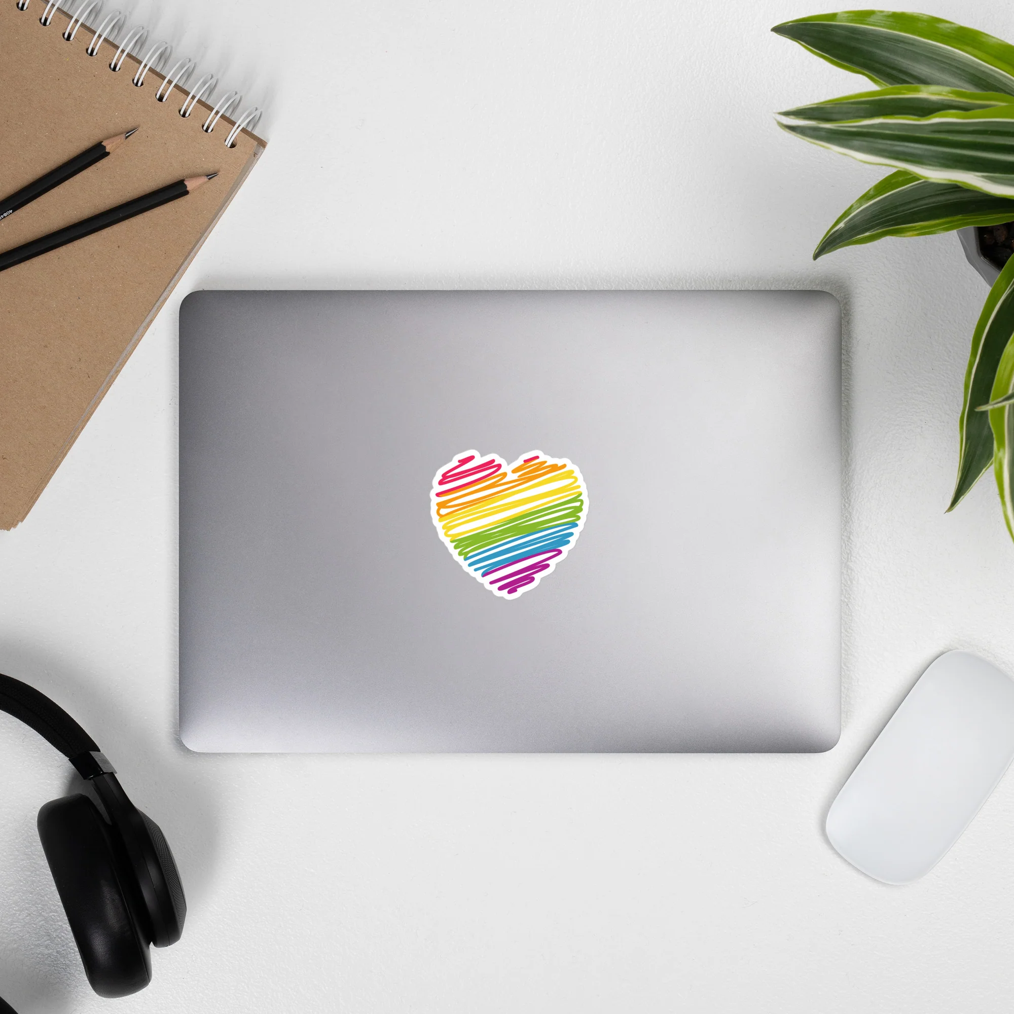 Scribbled Rainbow Pride Lightning Sticker - Image 2