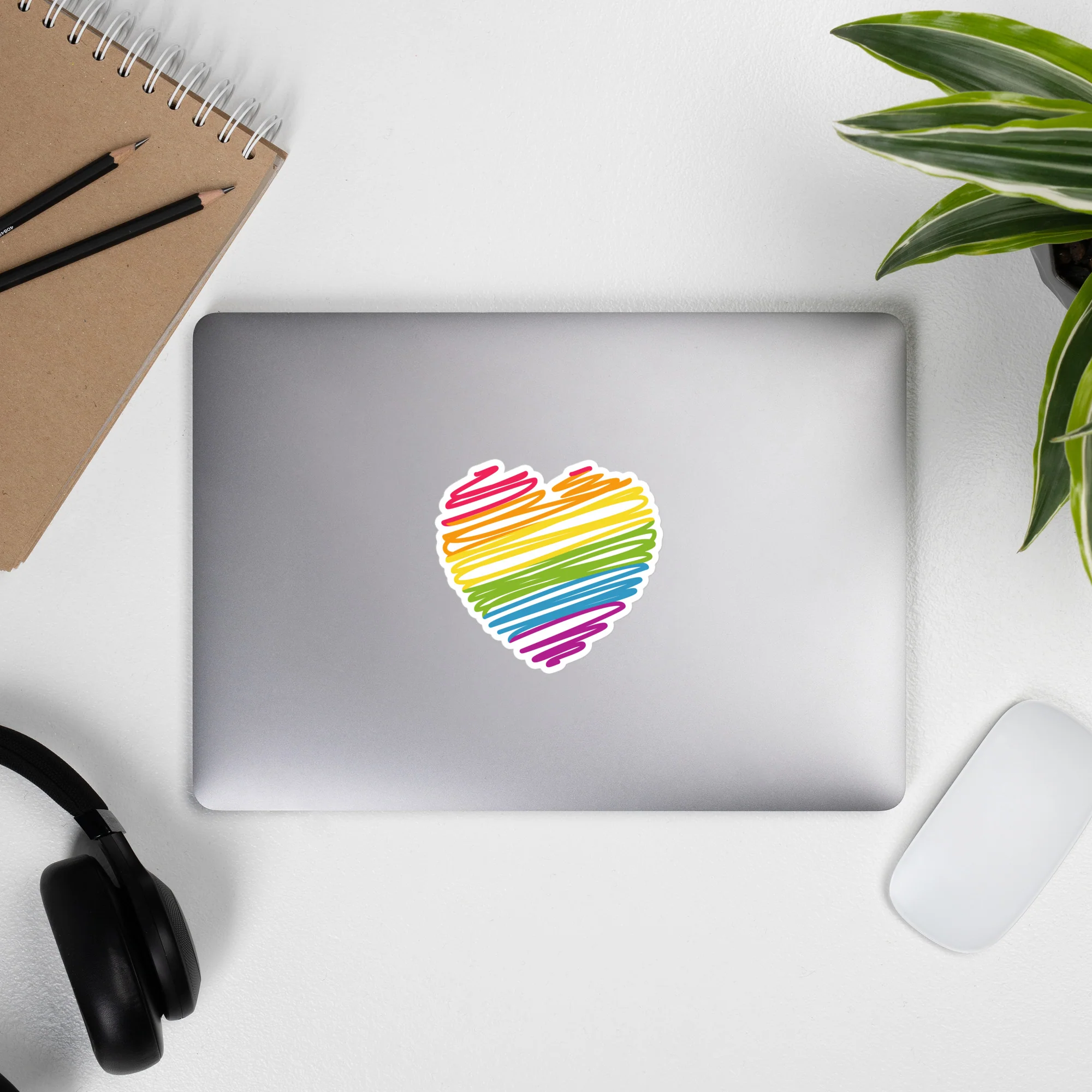 Scribbled Rainbow Pride Lightning Sticker - Image 3
