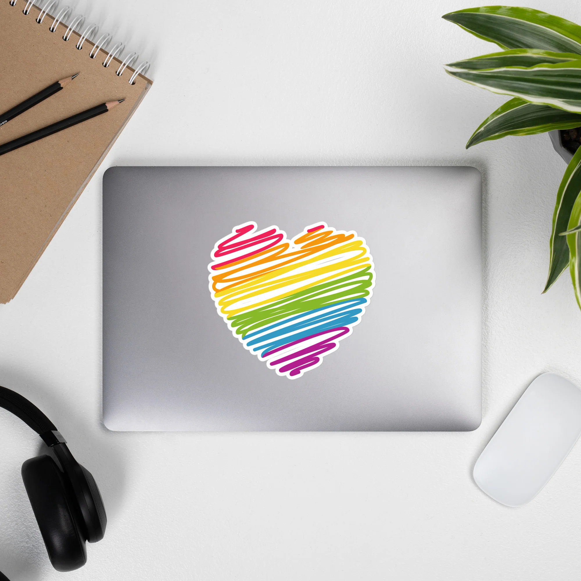 Scribbled Rainbow Pride Lightning Sticker - Image 4
