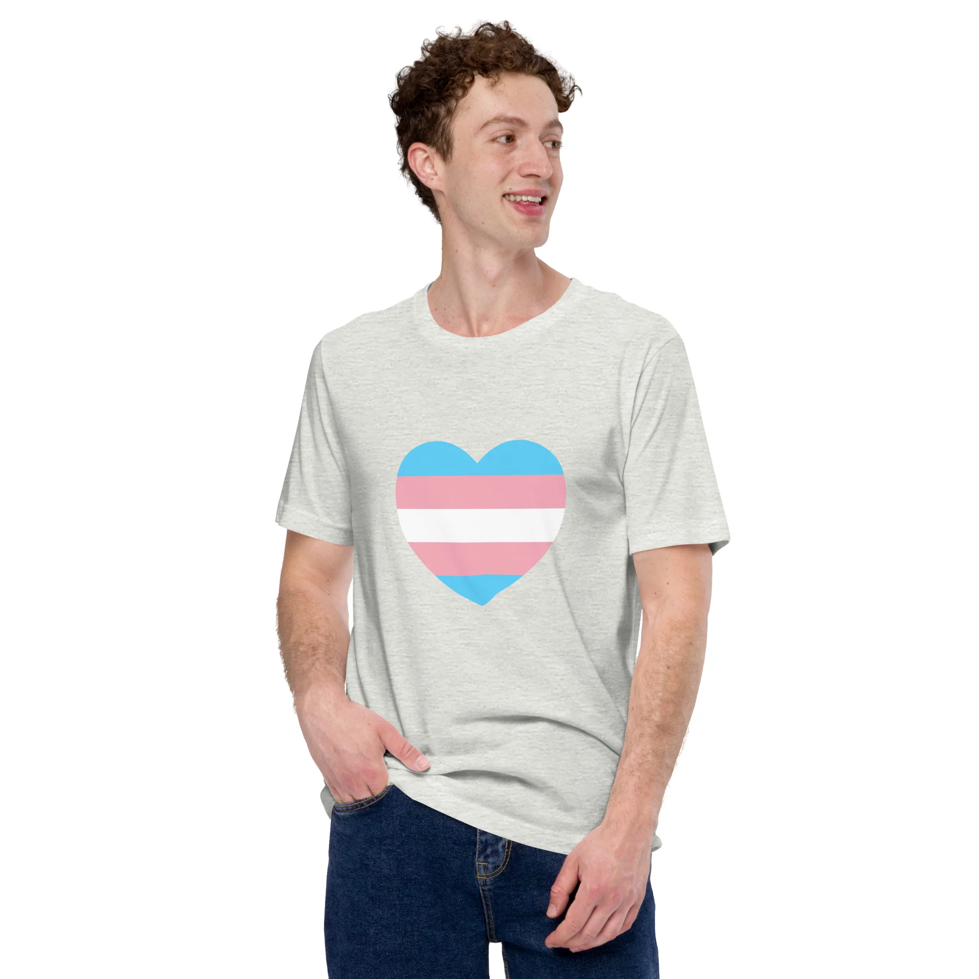 Trans Heart Flag T-Shirt - Image 11