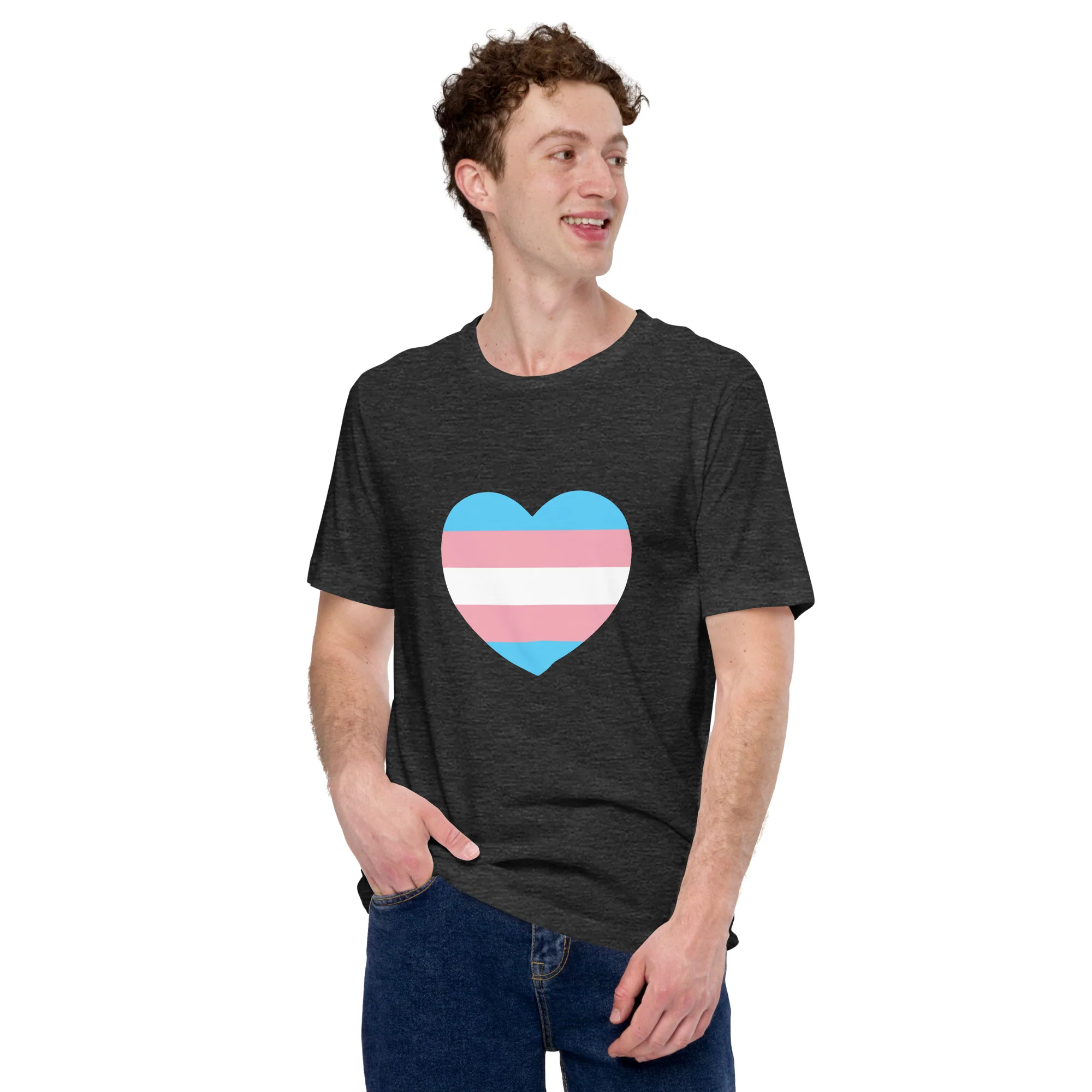 Trans Heart Flag T-Shirt - Image 6