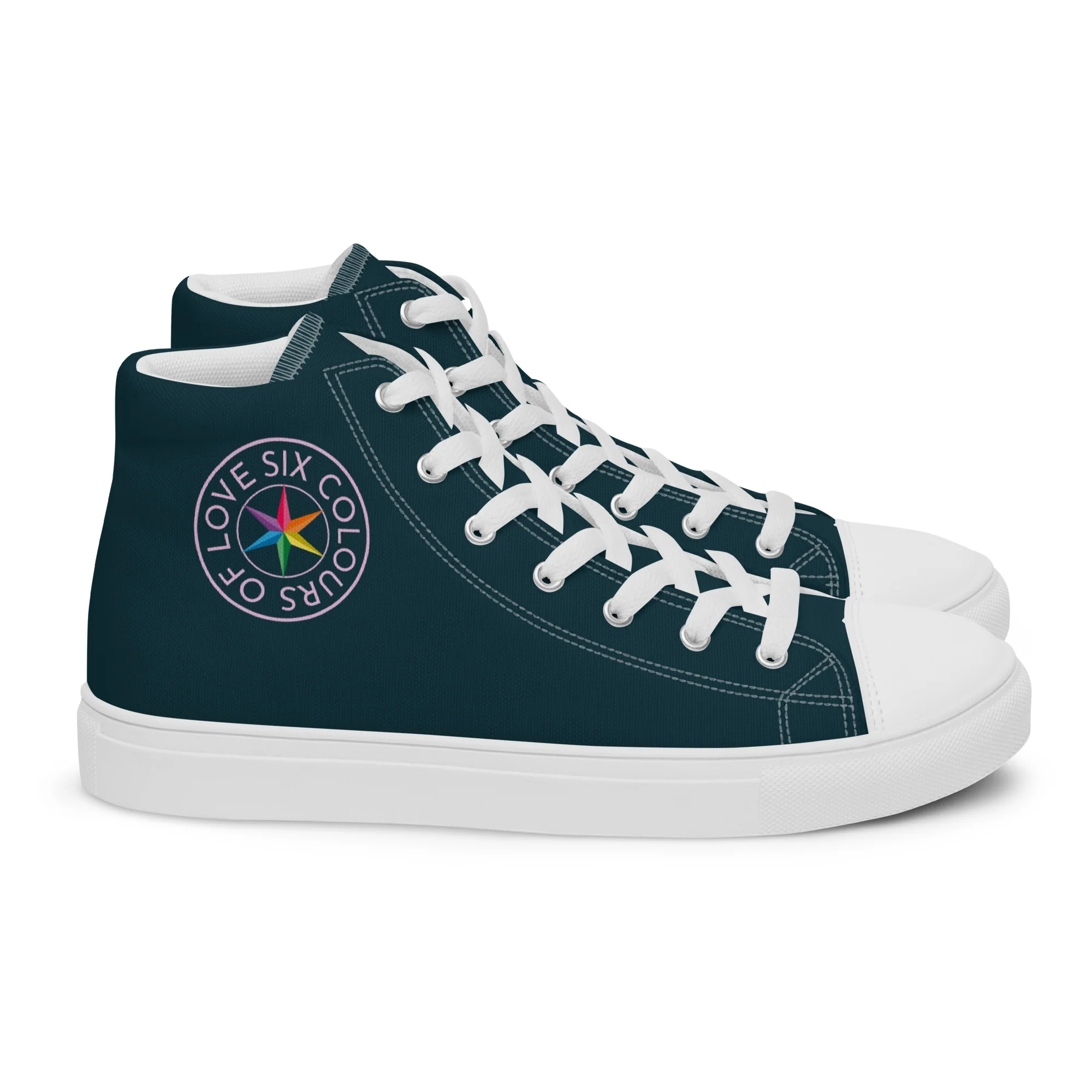 Six Colours Of Love Blue High Top Trainers (male sizes) - Image 3