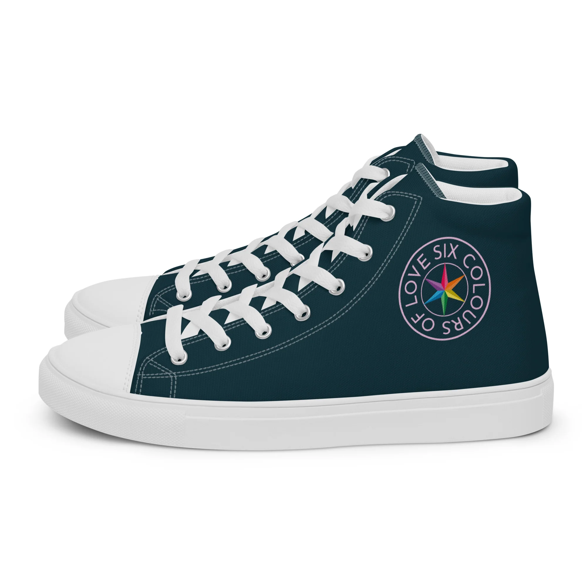 Six Colours Of Love Blue High Top Trainers (male sizes) - Image 7