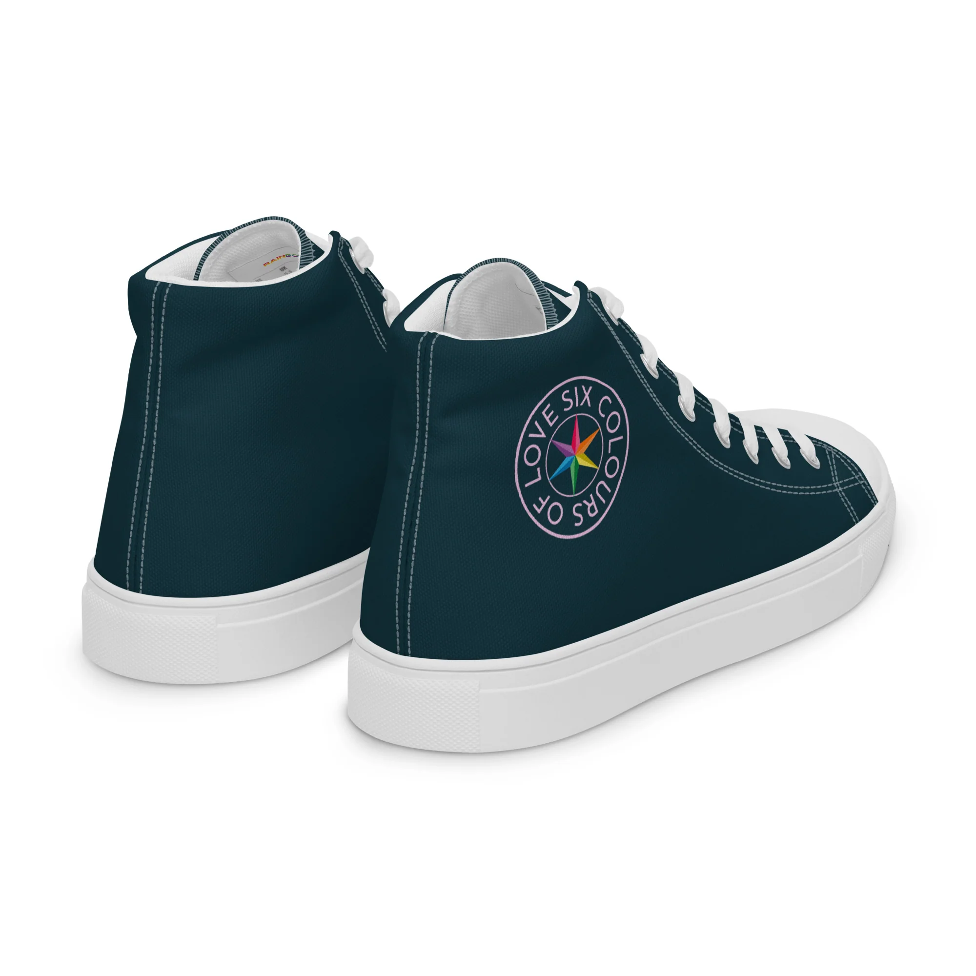 Six Colours Of Love Blue High Top Trainers (male sizes) - Image 9