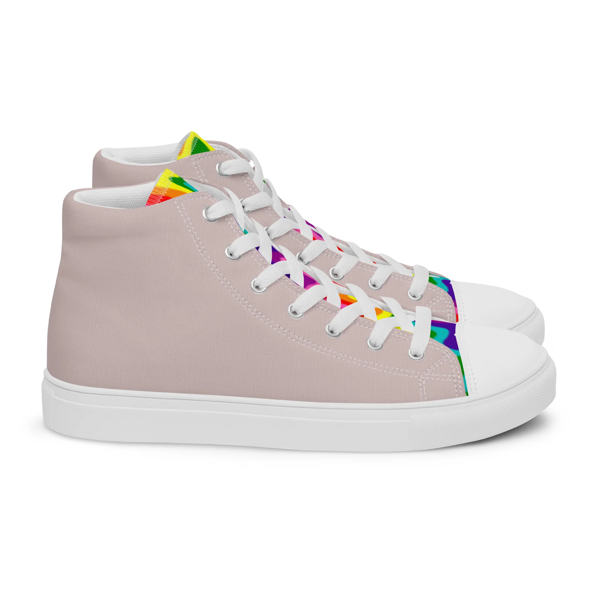 Stone Grey and Original Pride Flag High Top Trainers (female sizes) - Image 14
