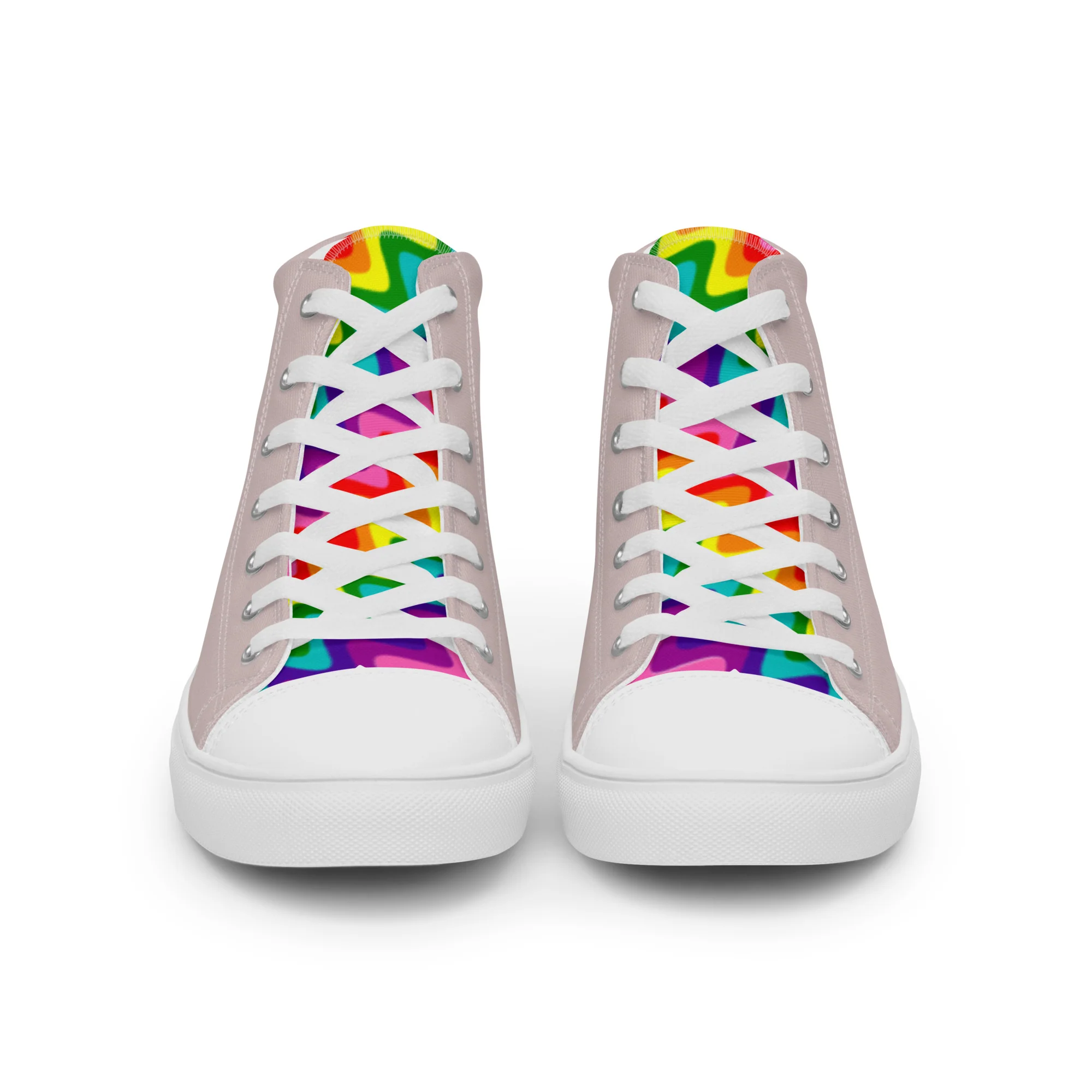 Stone Grey and Original Pride Flag High Top Trainers (female sizes) - Image 17
